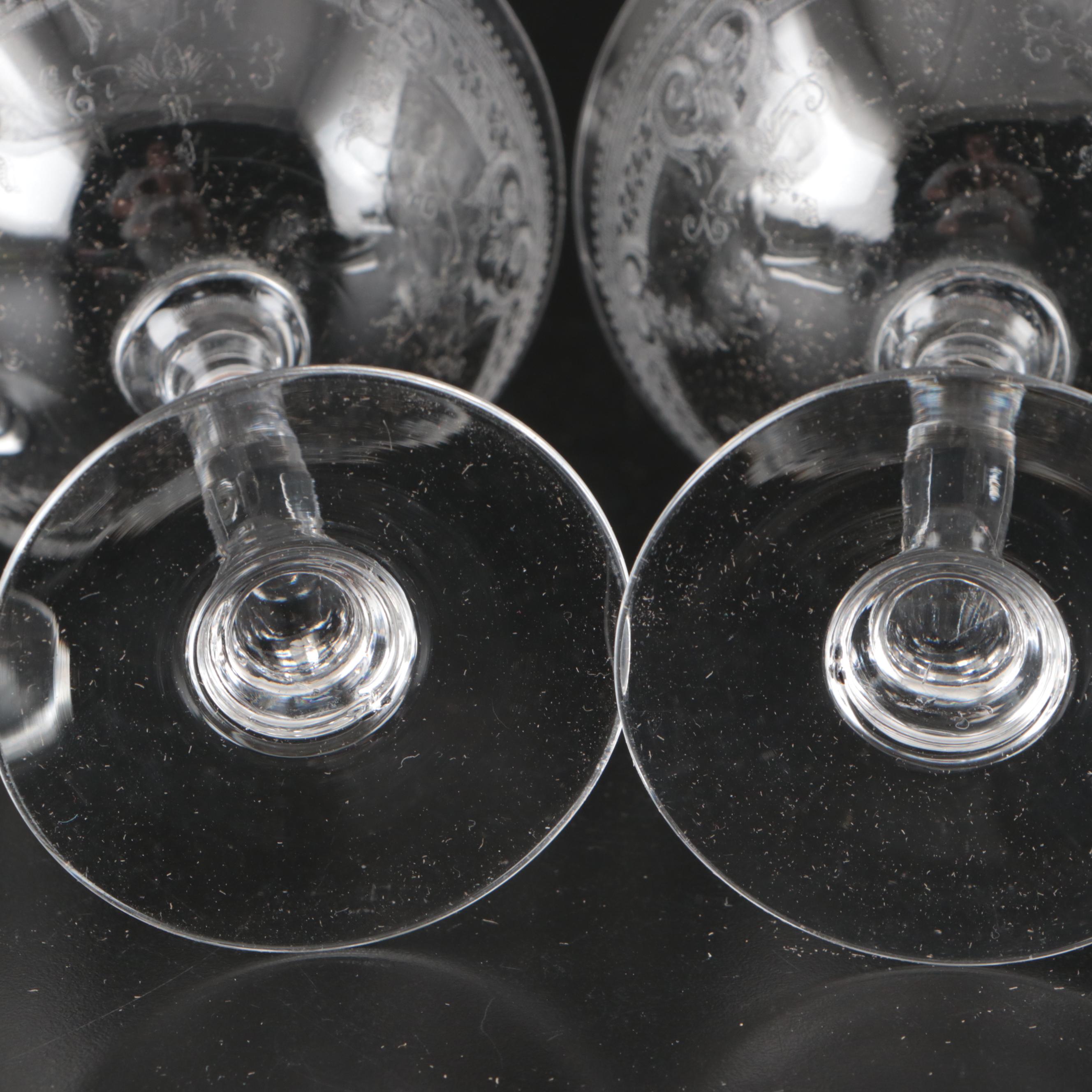 Vintage Fostoria with Other Glass Coupes and Glassware