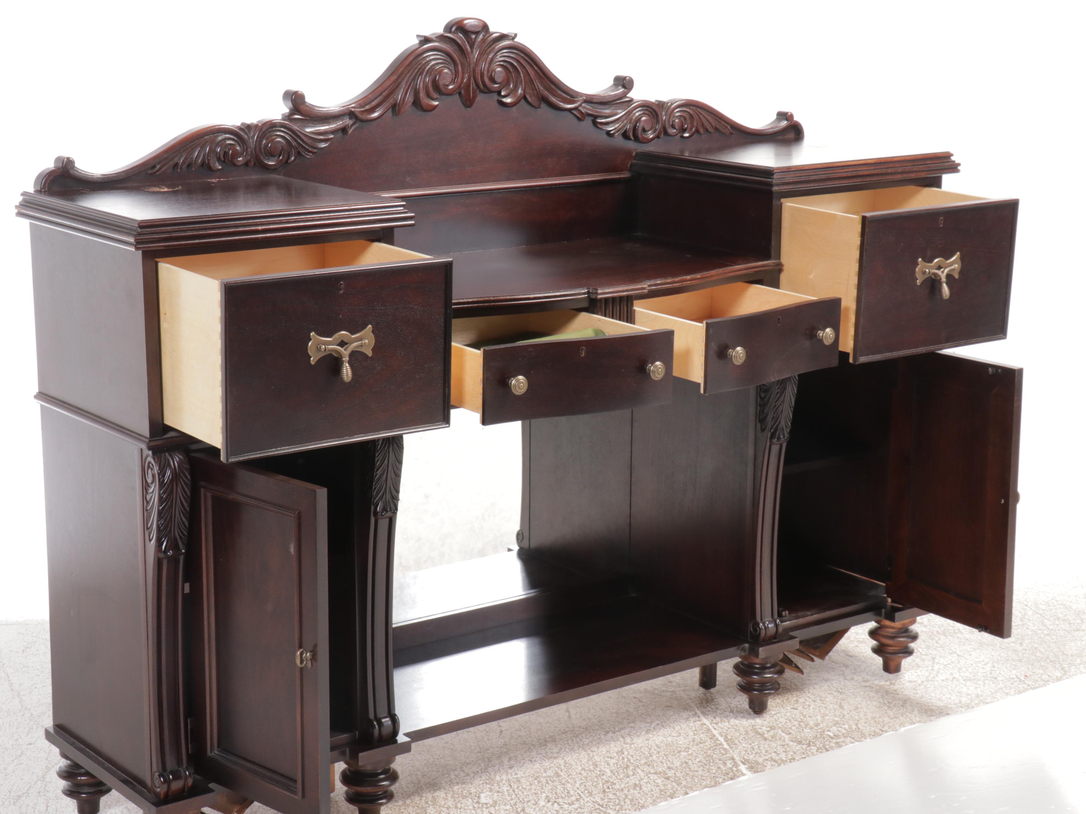 Stanley Furniture Double Pedestal Mahogany Buffet