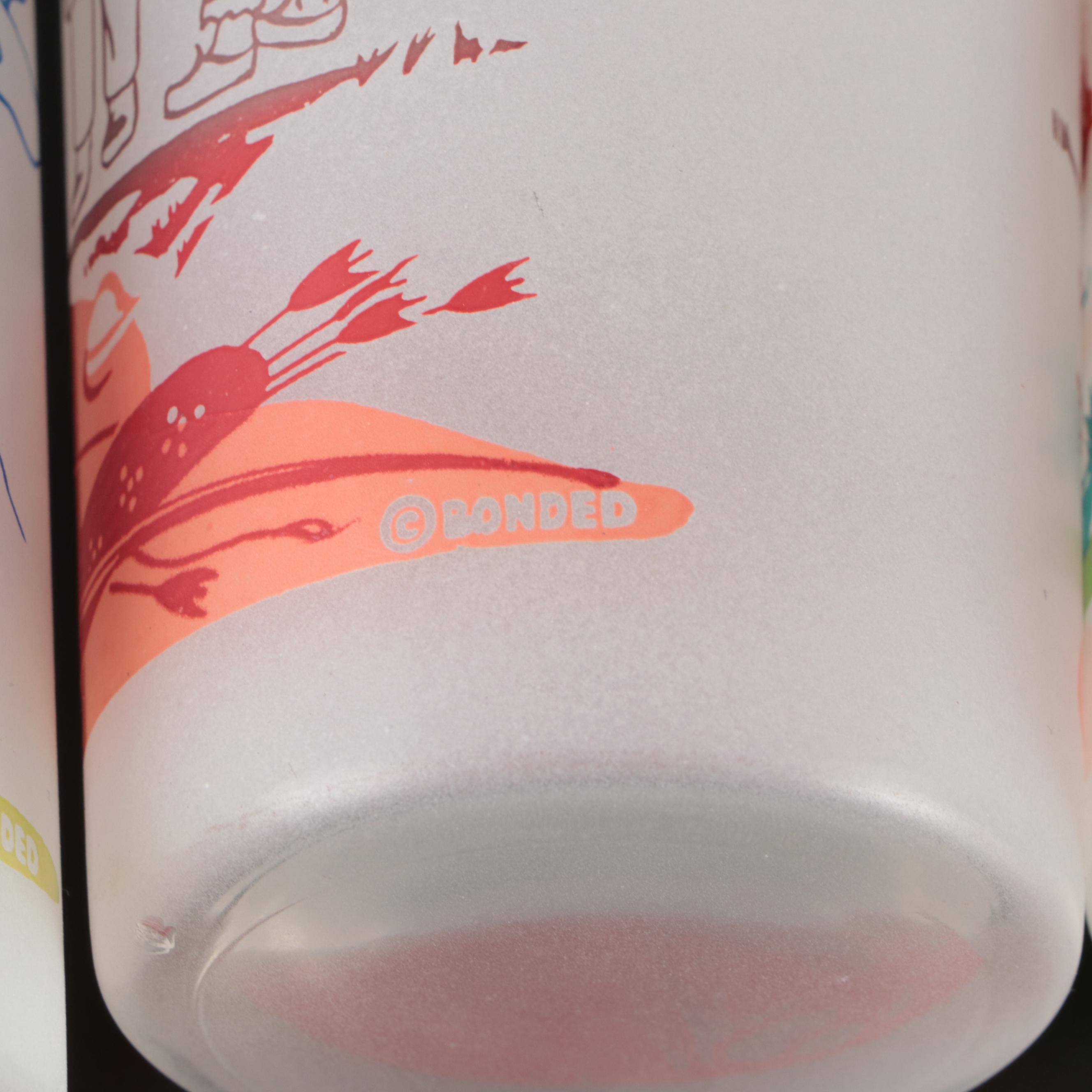 Bonded "Famous Ohio Indians" Frosted Glass Tumblers