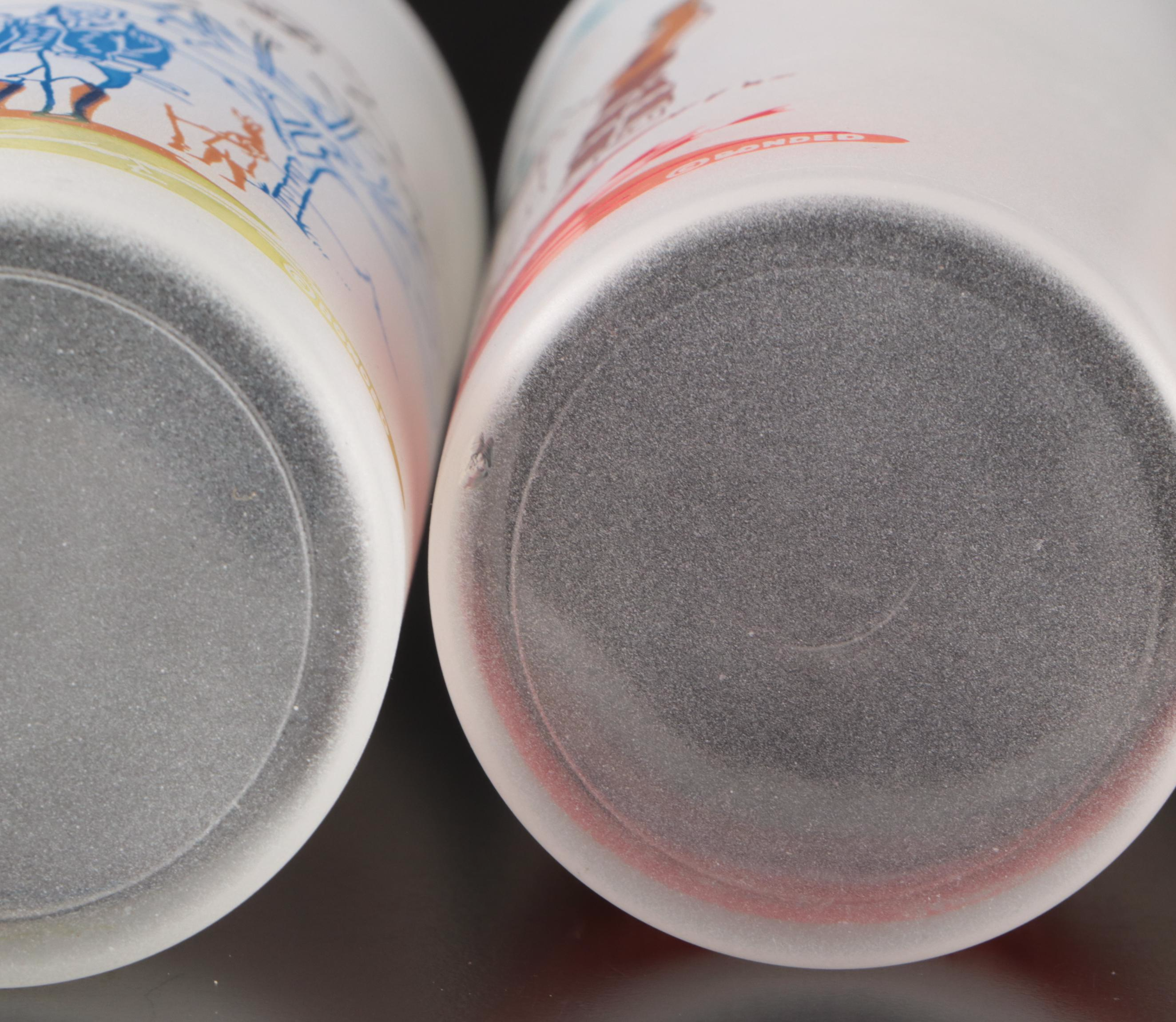 Bonded "Famous Ohio Indians" Frosted Glass Tumblers