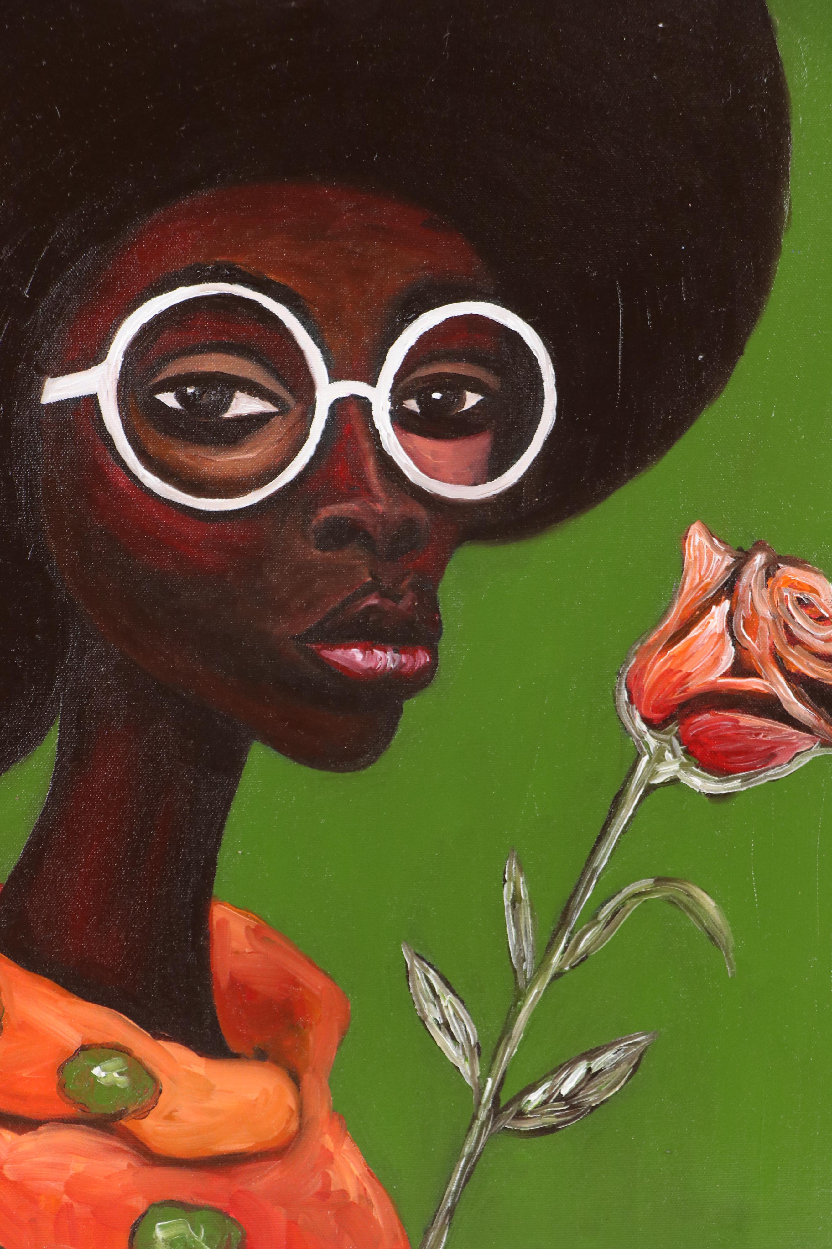 Oluwakemi Omowaire Oil Portrait Painting of Woman in Glasses, 2025