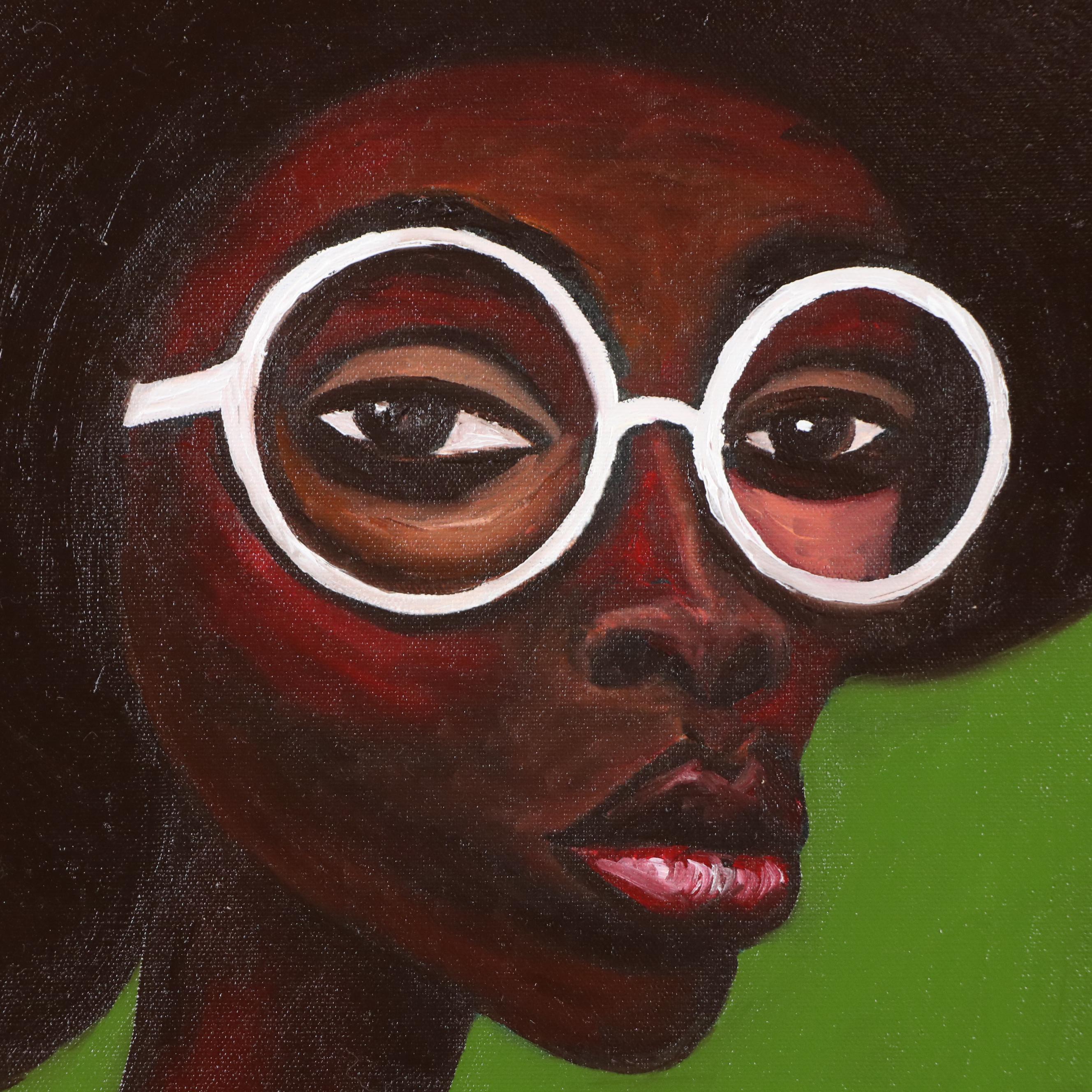 Oluwakemi Omowaire Oil Portrait Painting of Woman in Glasses, 2025