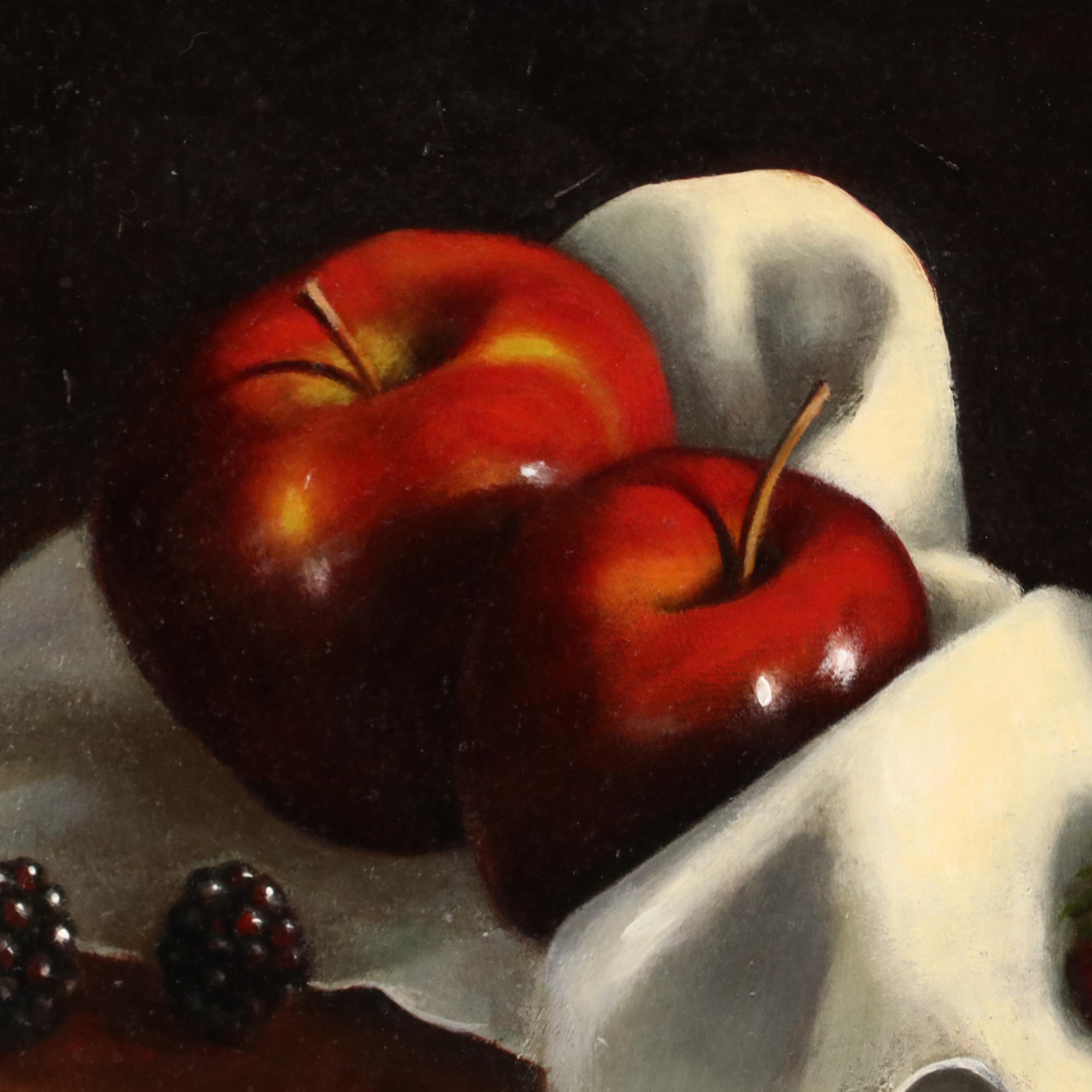 Mike Box Oil Painting "Three Delicious and a Rome", 20th Century