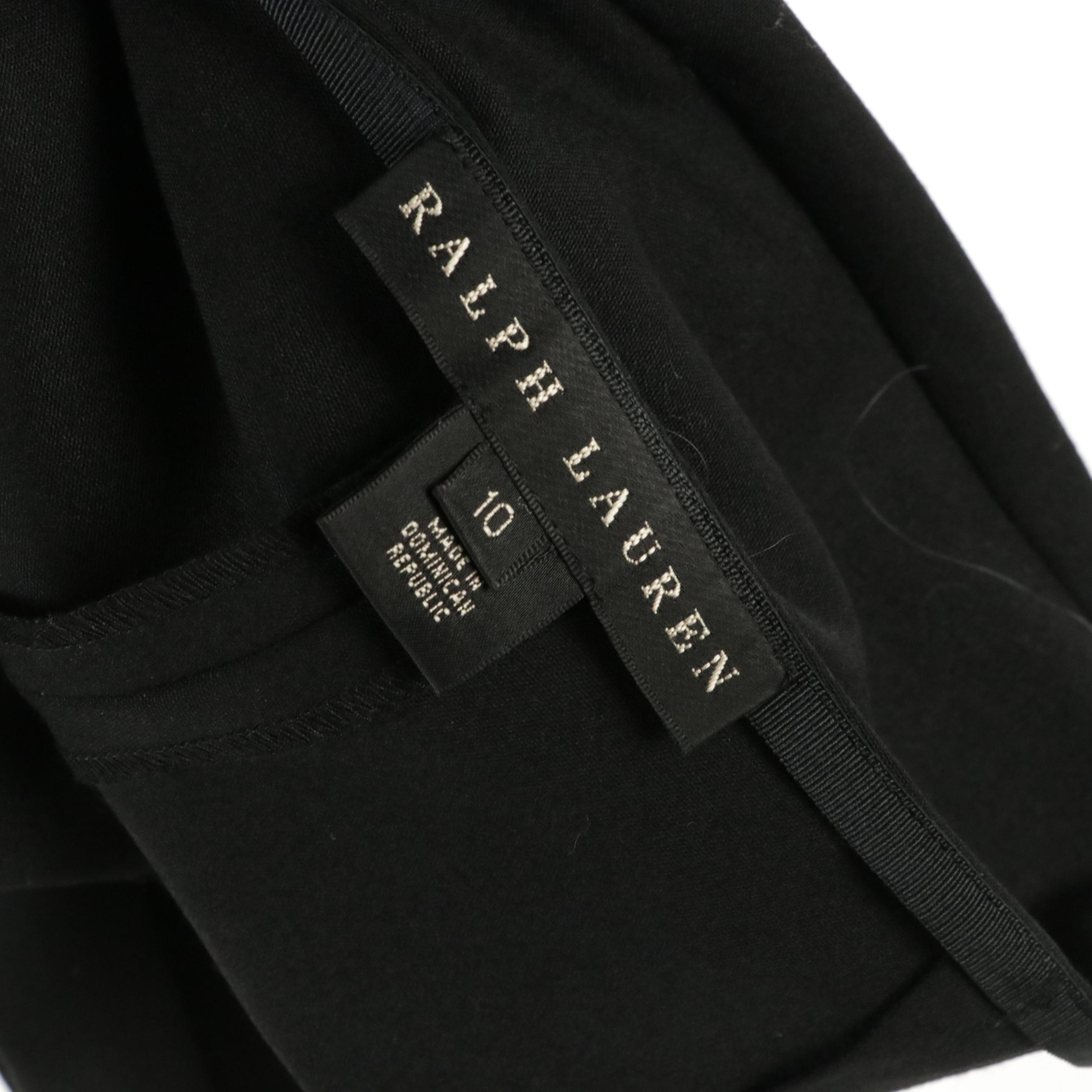 Ralph Lauren Silk Ribbed Long Cardigan and Wool Straight-Leg Trousers