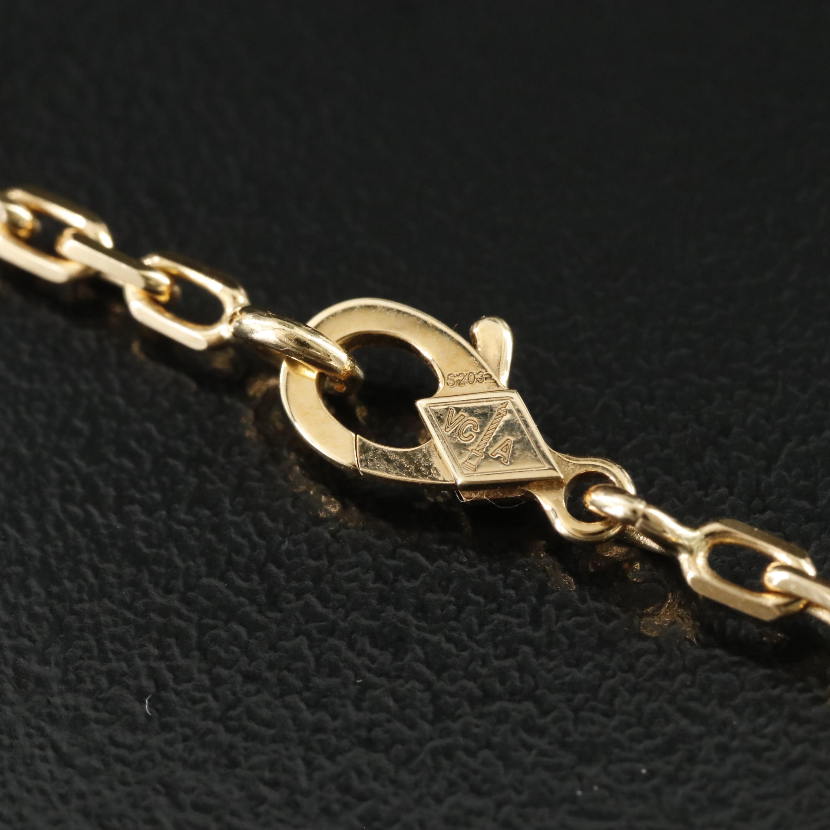 Van Cleef & Arpels Vintage Alhambra 18K Mother of Pearl Necklace 10 Motifs