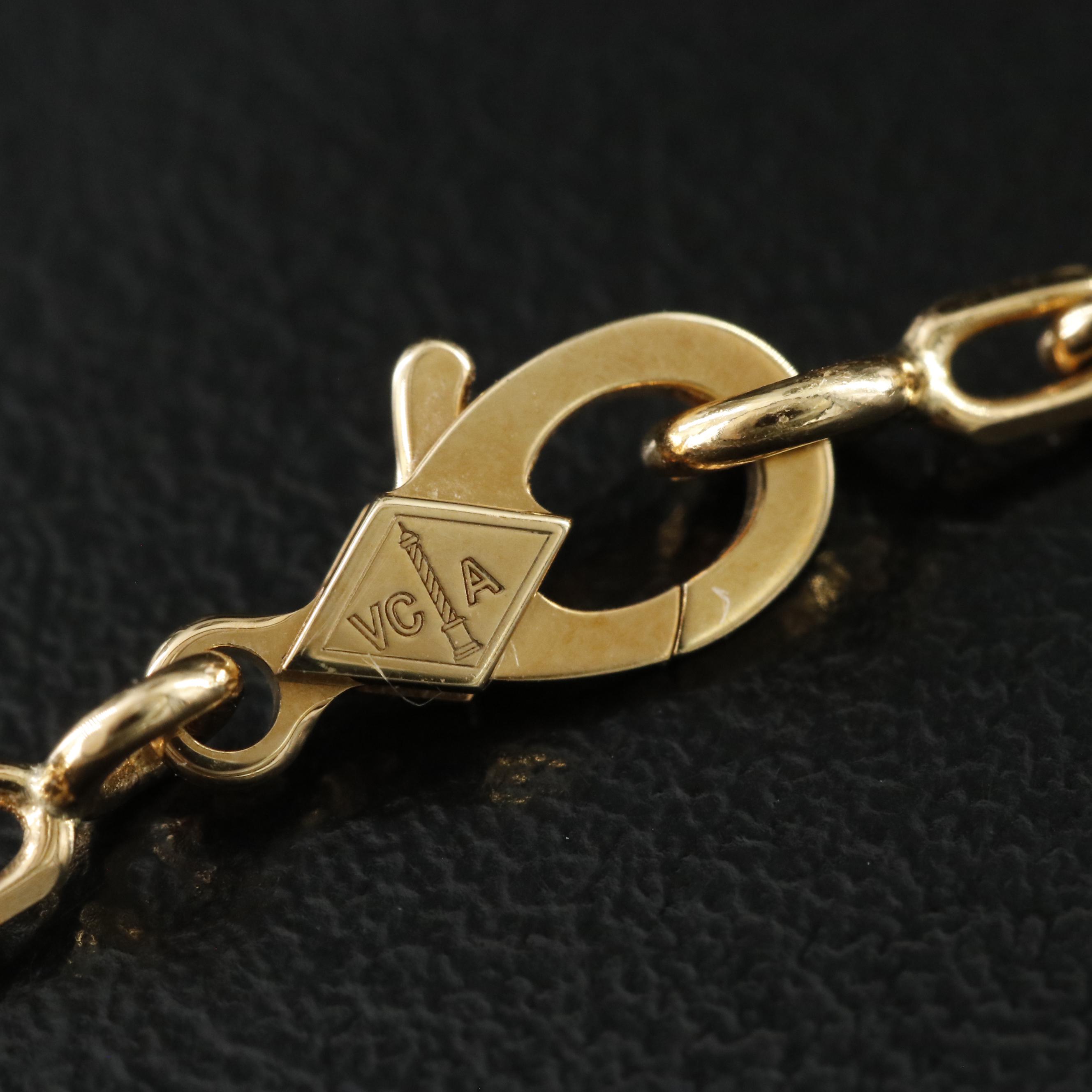 Van Cleef & Arpels Vintage Alhambra 18K Mother of Pearl Necklace 10 Motifs