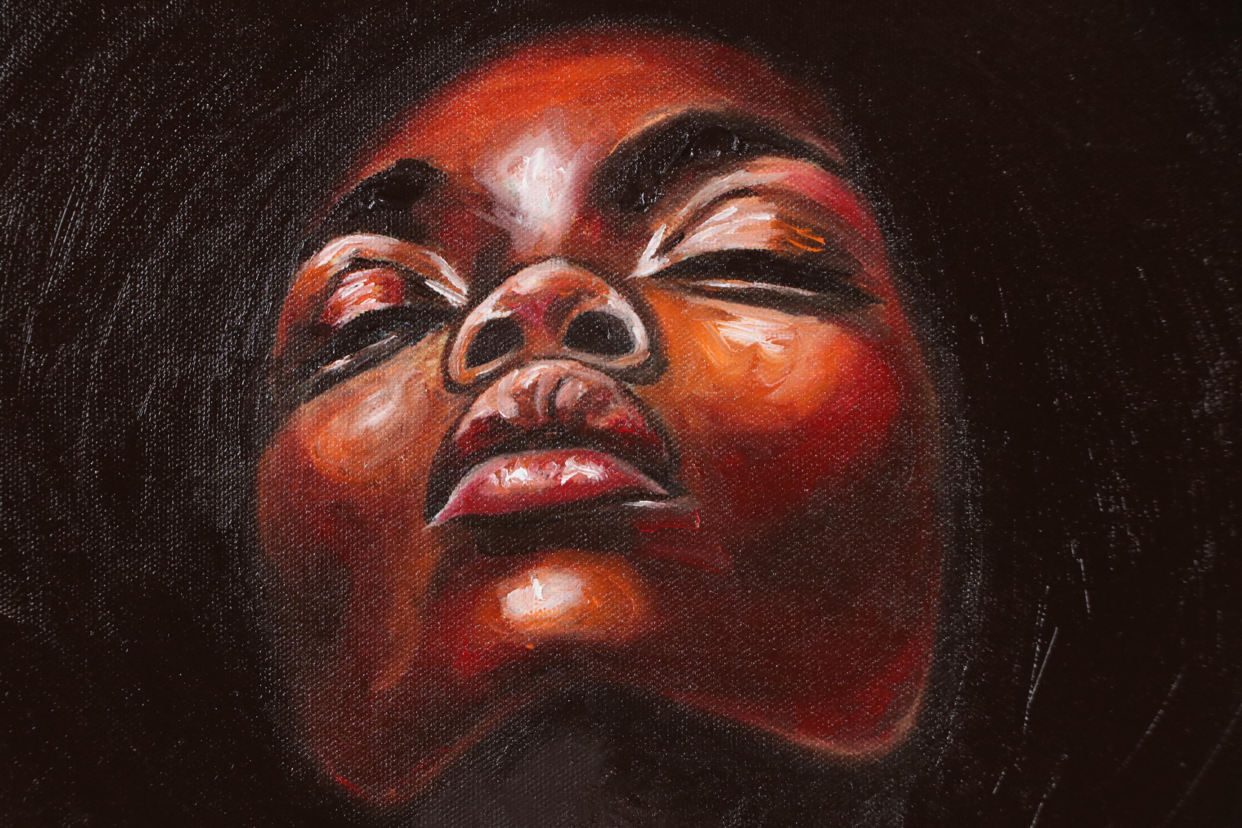 Oluwakemi Omowaire Oil Portrait of Woman Among Roses, 2025