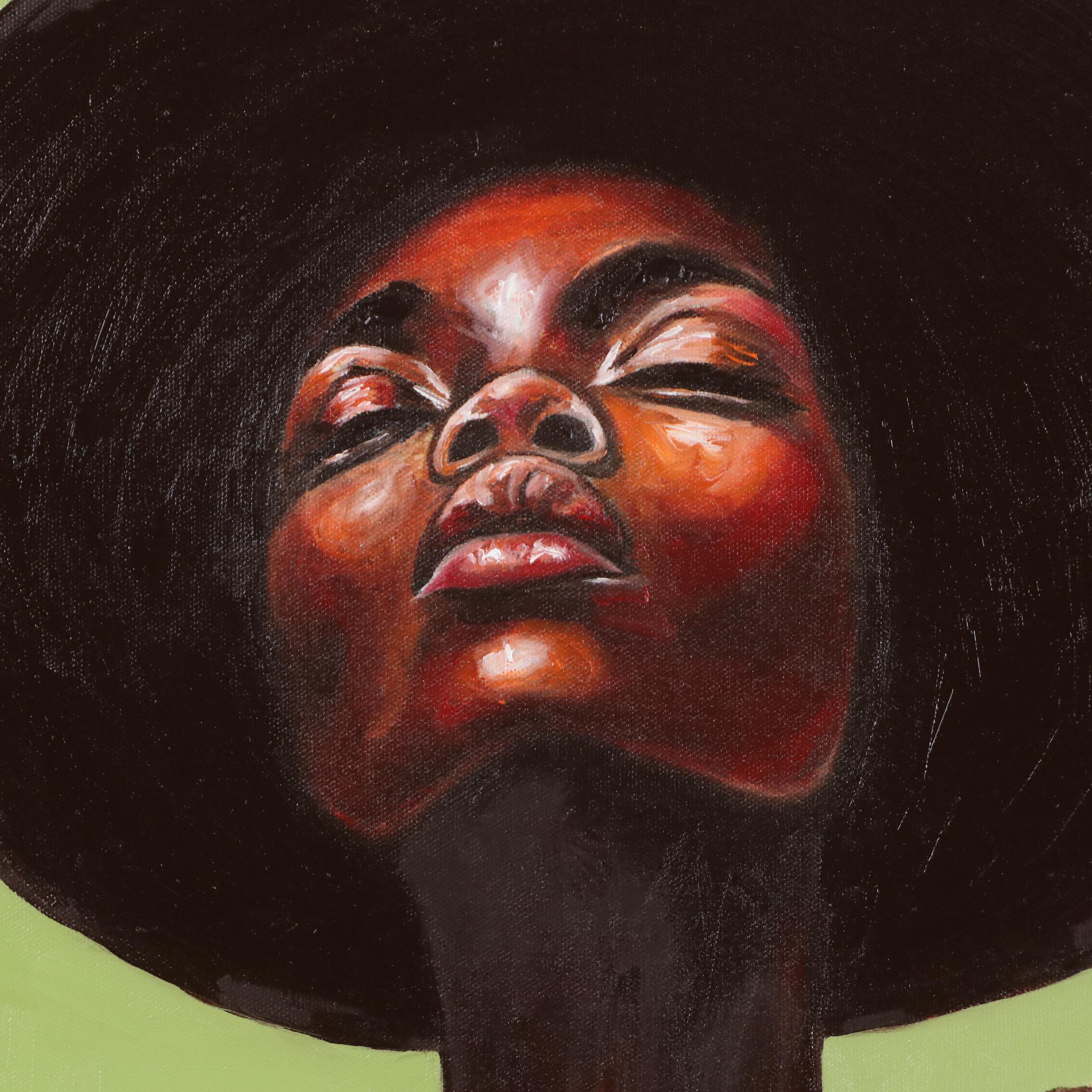 Oluwakemi Omowaire Oil Portrait of Woman Among Roses, 2025