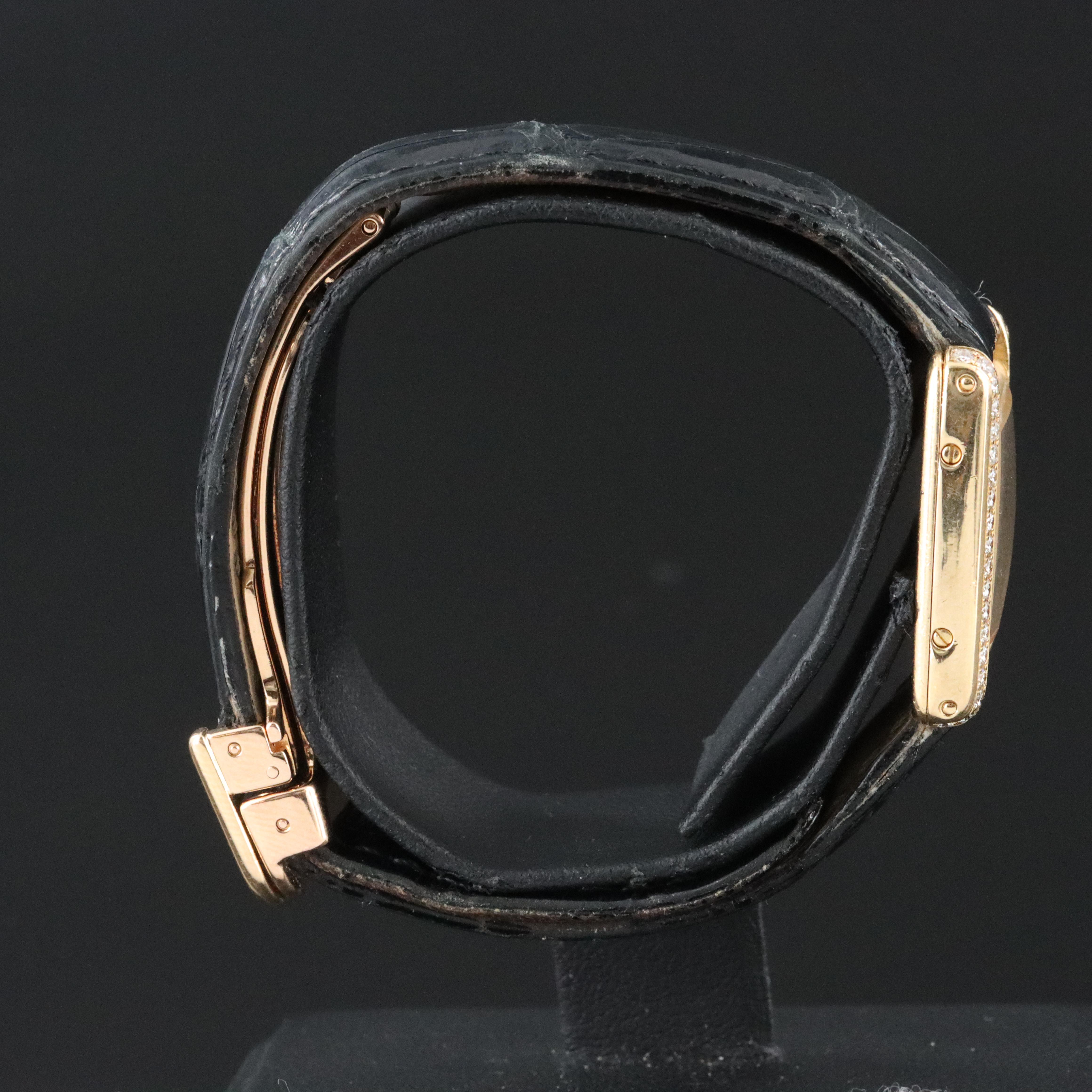 Cartier 18K Mini Tank Quartz Model 11410 Factory Diamond Watch