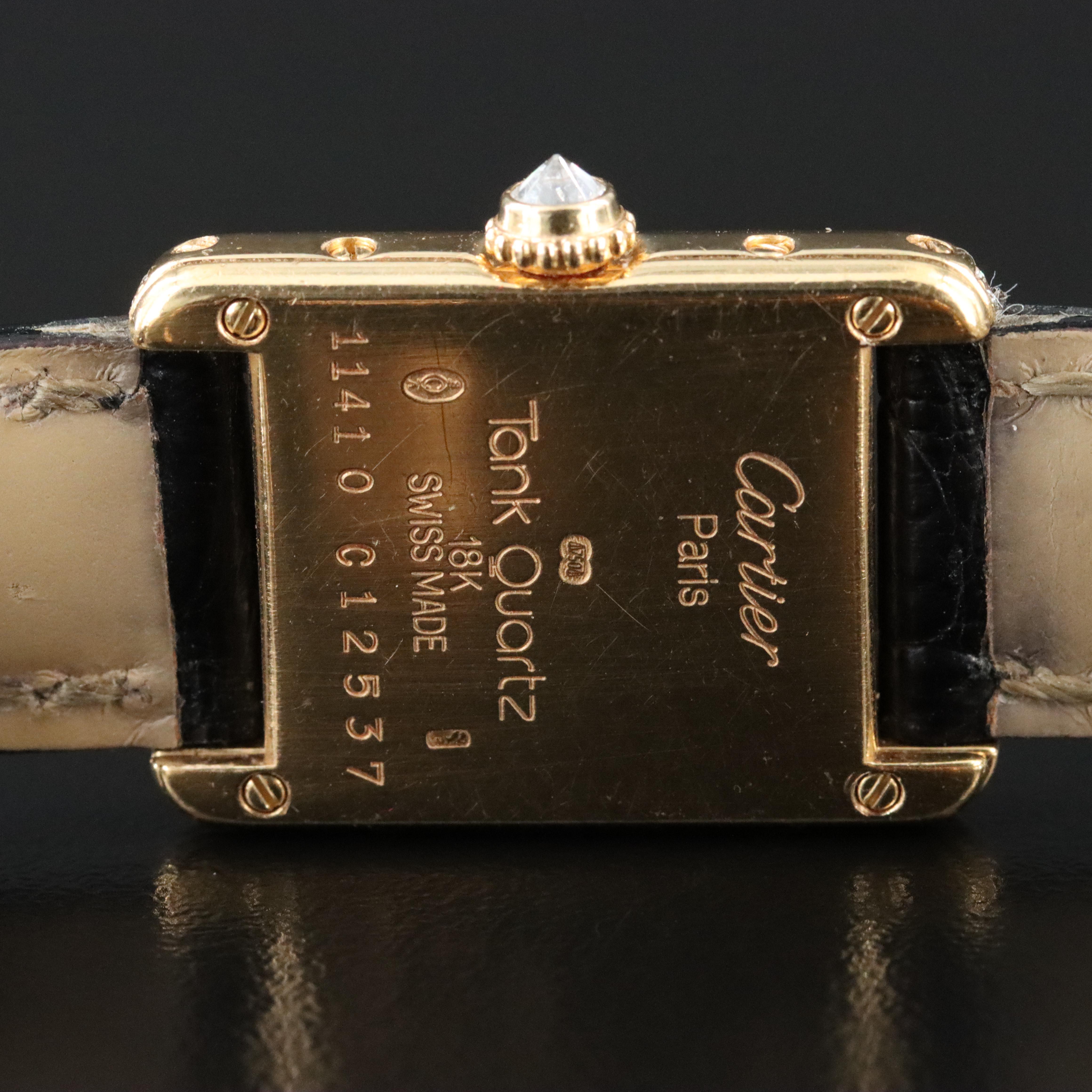 Cartier 18K Mini Tank Quartz Model 11410 Factory Diamond Watch