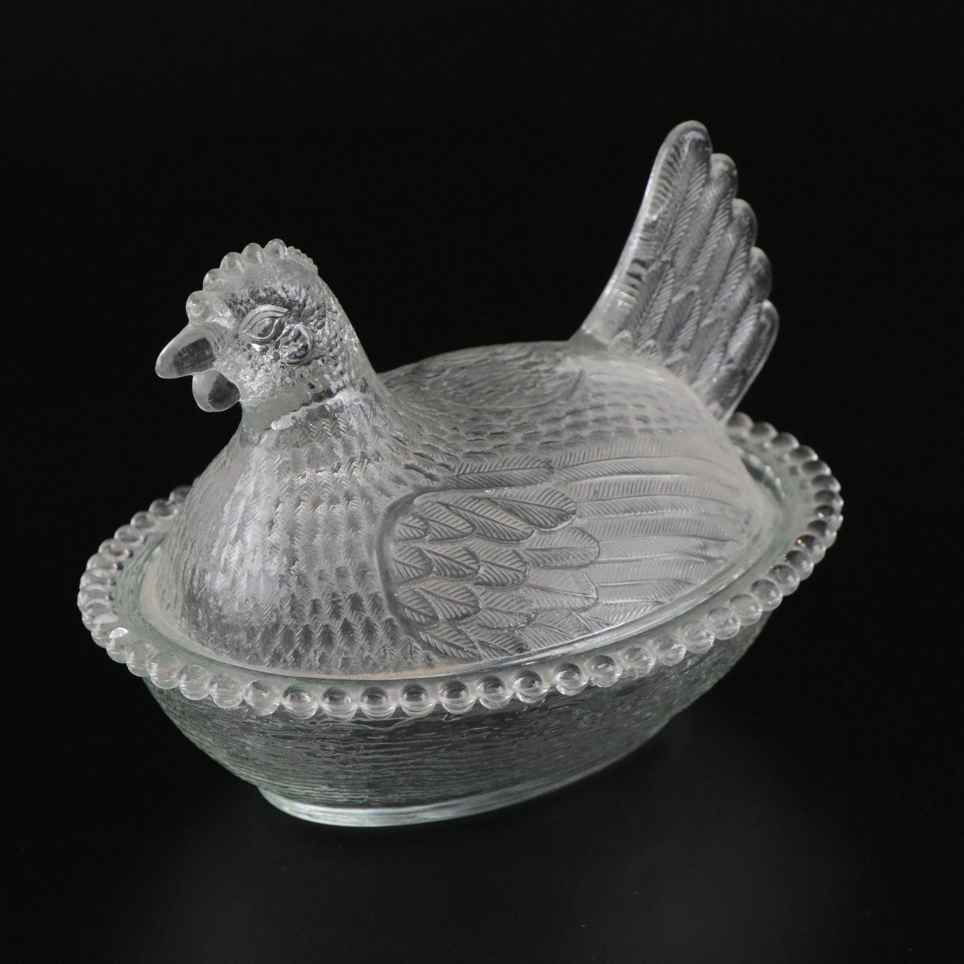 Frosted Rose Fruit Bowl, Roosting Chicken Dish & More