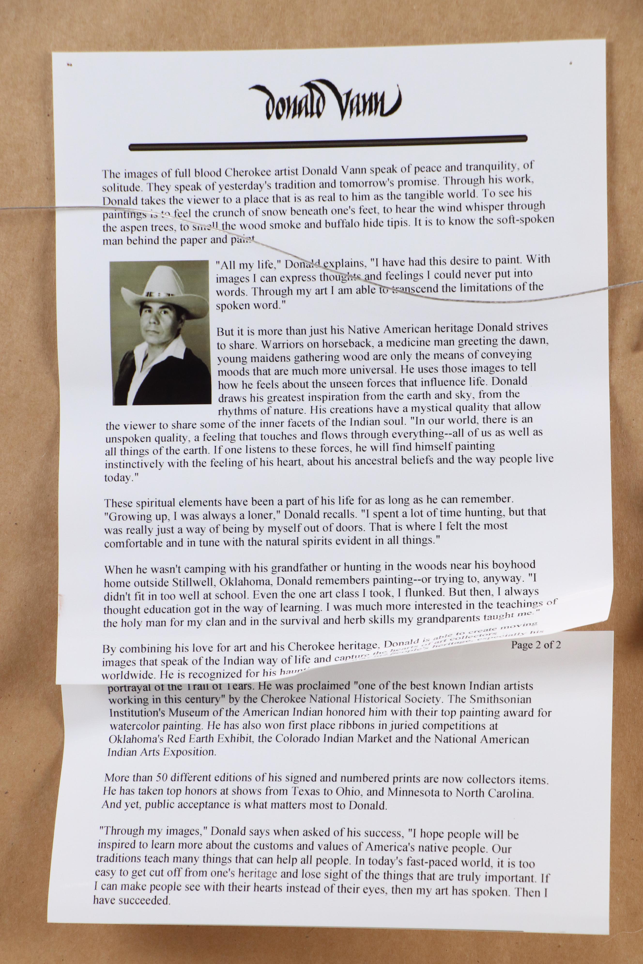 Donald Vann Graphite Drawing of Doe "Fall," 1969