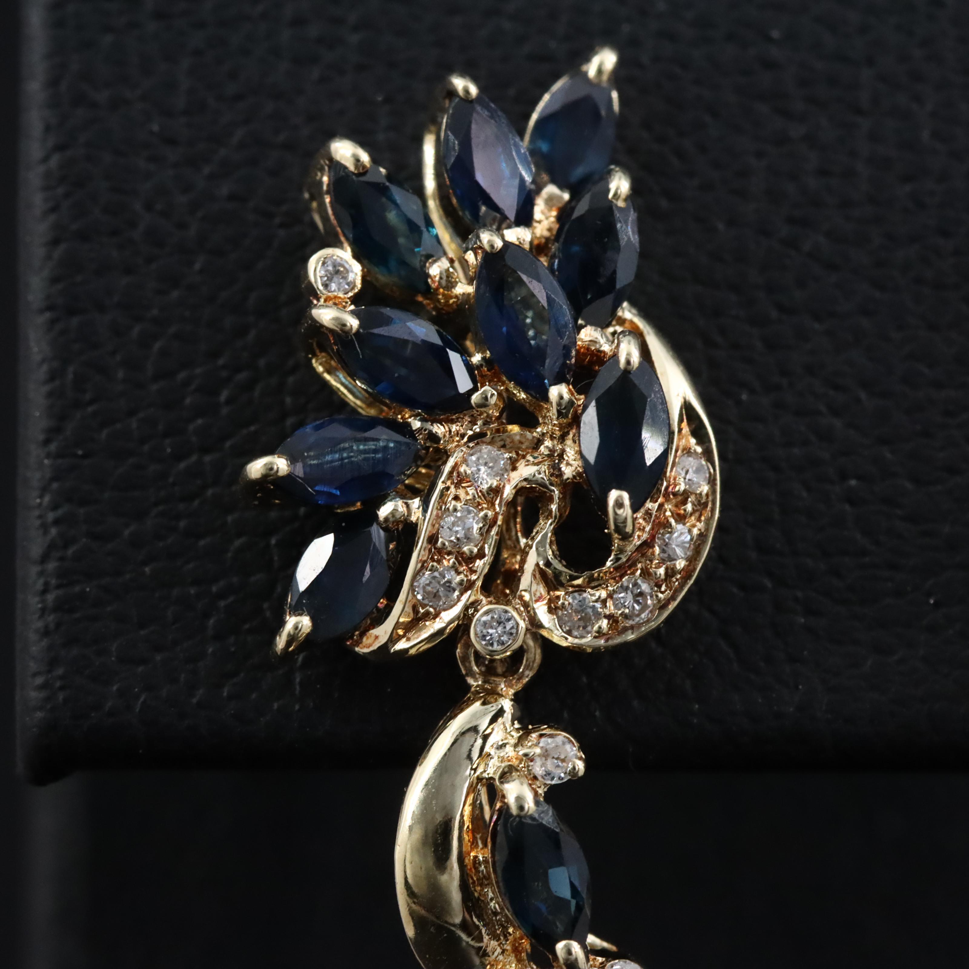 14K Sapphire and Diamond Earrings