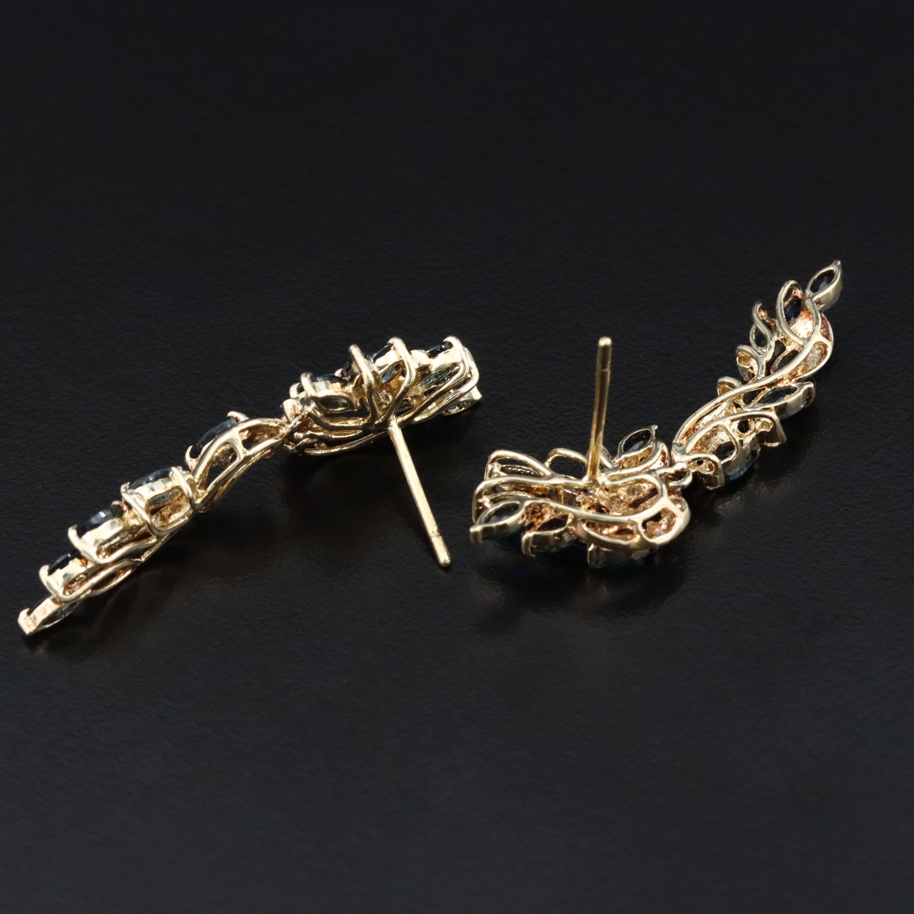 14K Sapphire and Diamond Earrings