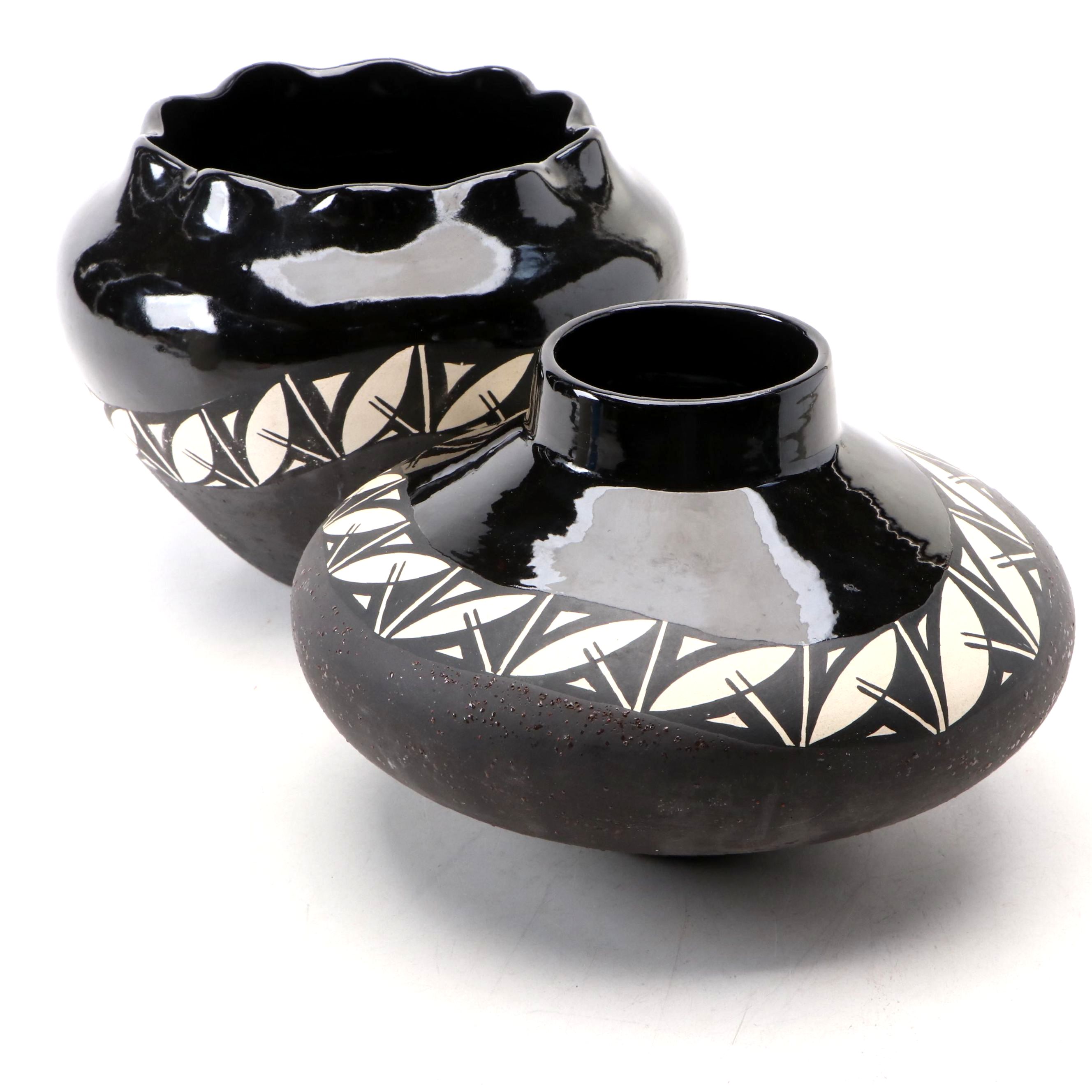 Acoma Pueblo Art Pottery Ceramic Vases