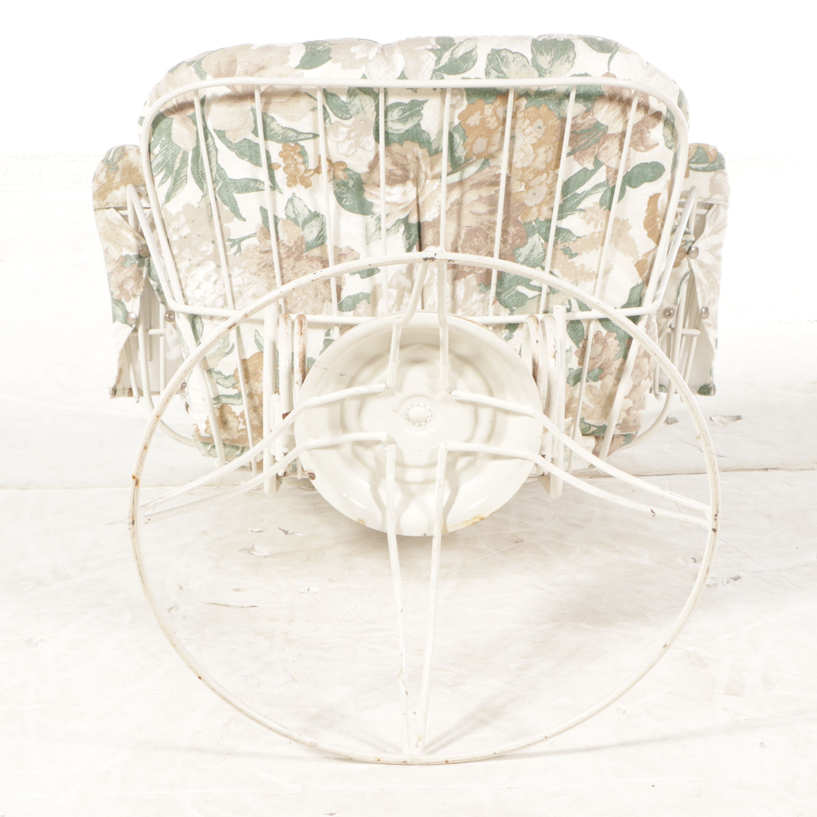 Homecrest White-Painted Wrought Iron Patio Furniture with Cushions