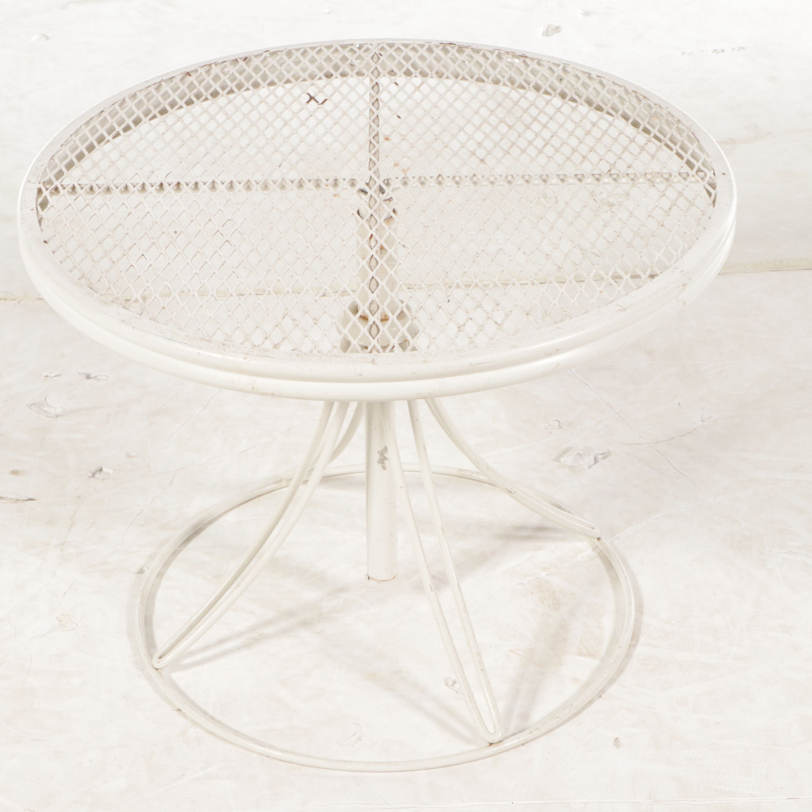 Homecrest White-Painted Wrought Iron Patio Furniture with Cushions