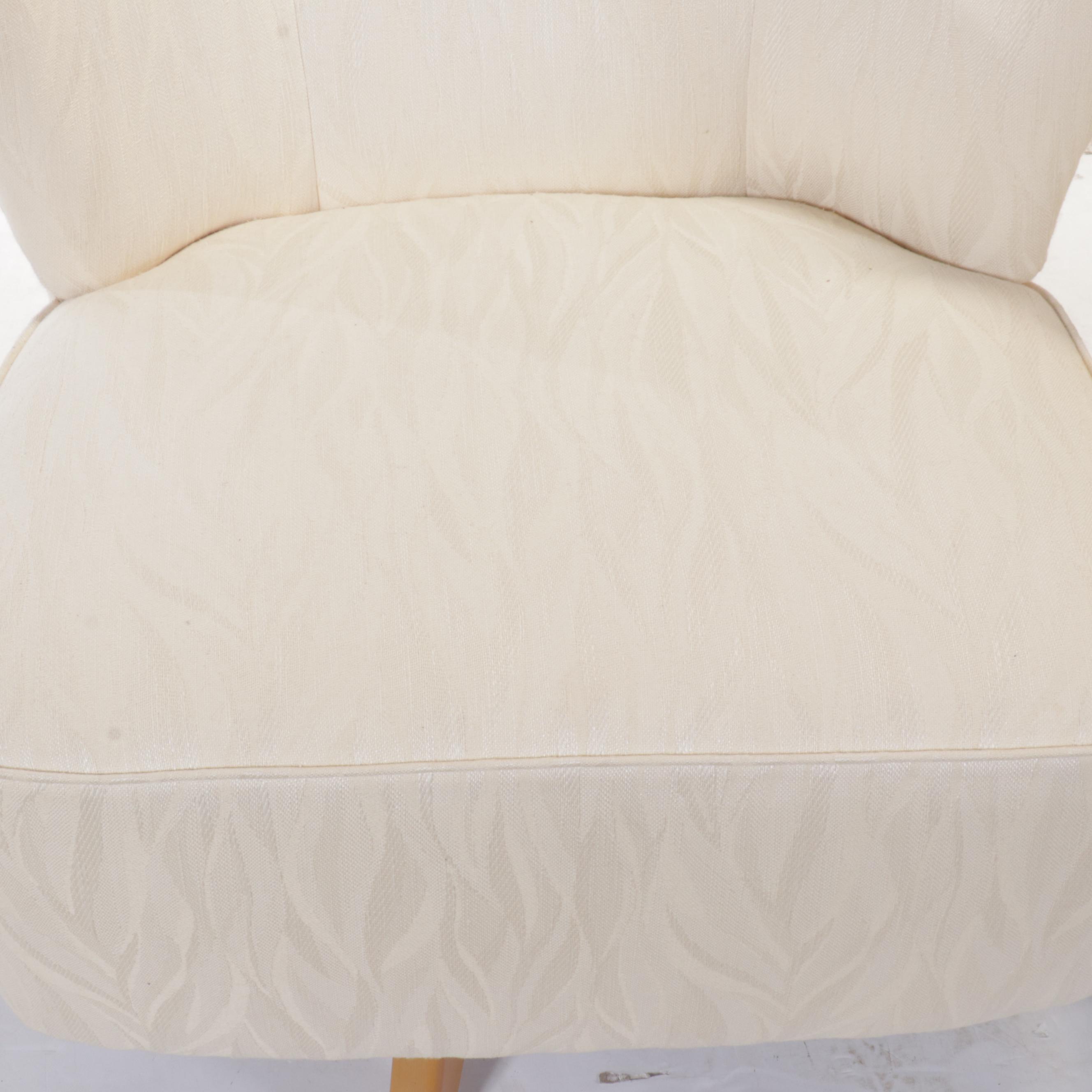 Pair of Mid Century Modern Upholstered Swivel Chairs