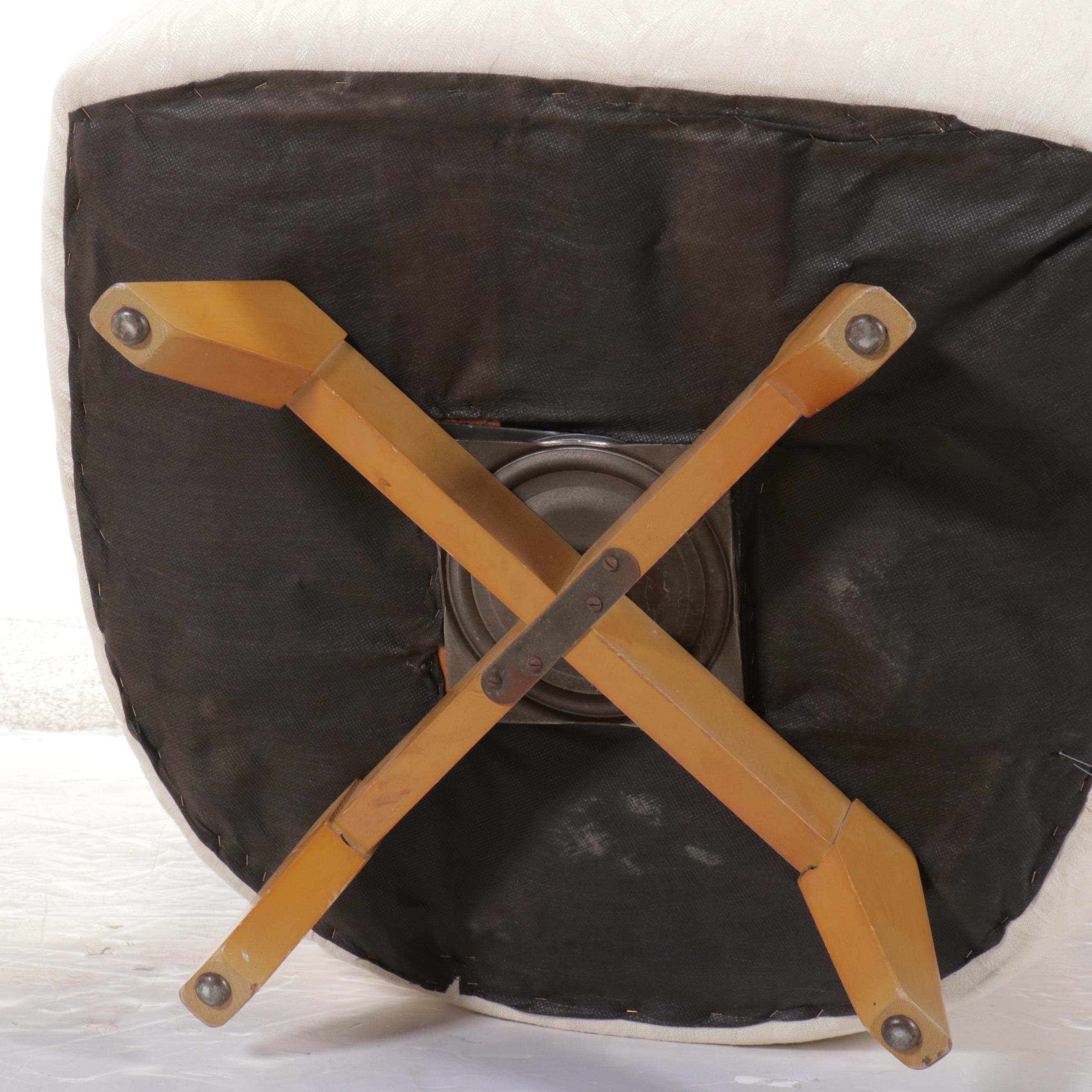 Pair of Mid Century Modern Upholstered Swivel Chairs