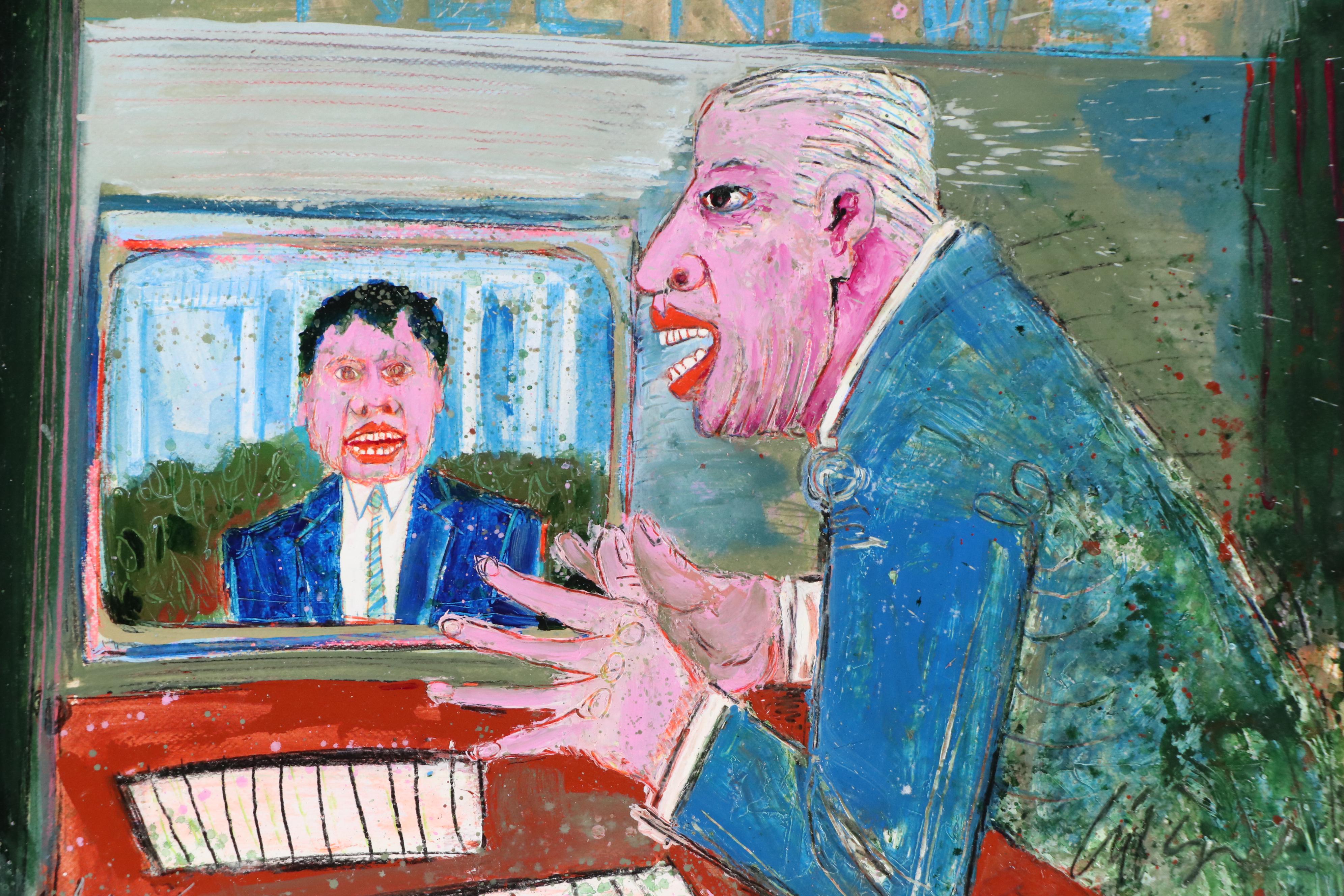 Harry Hilson Acrylic Painting "News from the White House"
