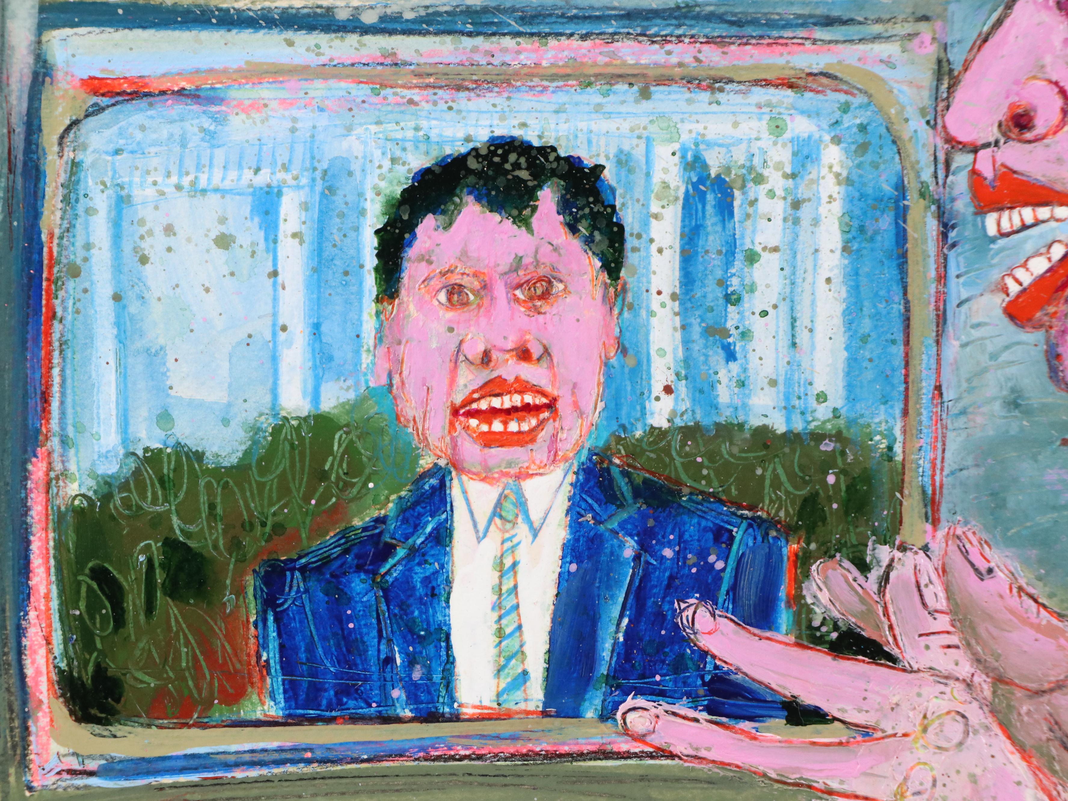 Harry Hilson Acrylic Painting "News from the White House"