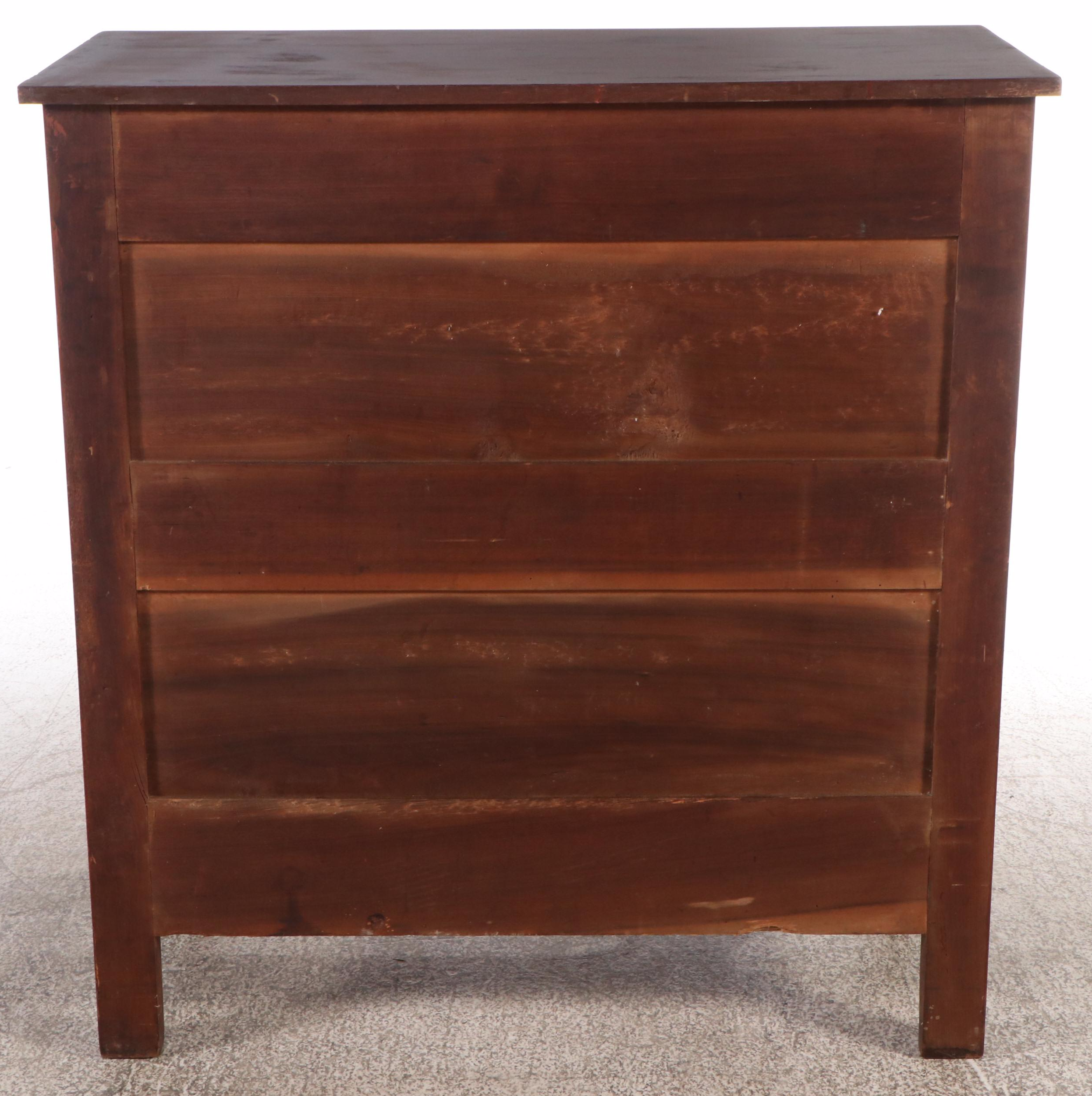American Empire Style Mahogany Finish Chest Of Drawers, Mid to Late 19th Century