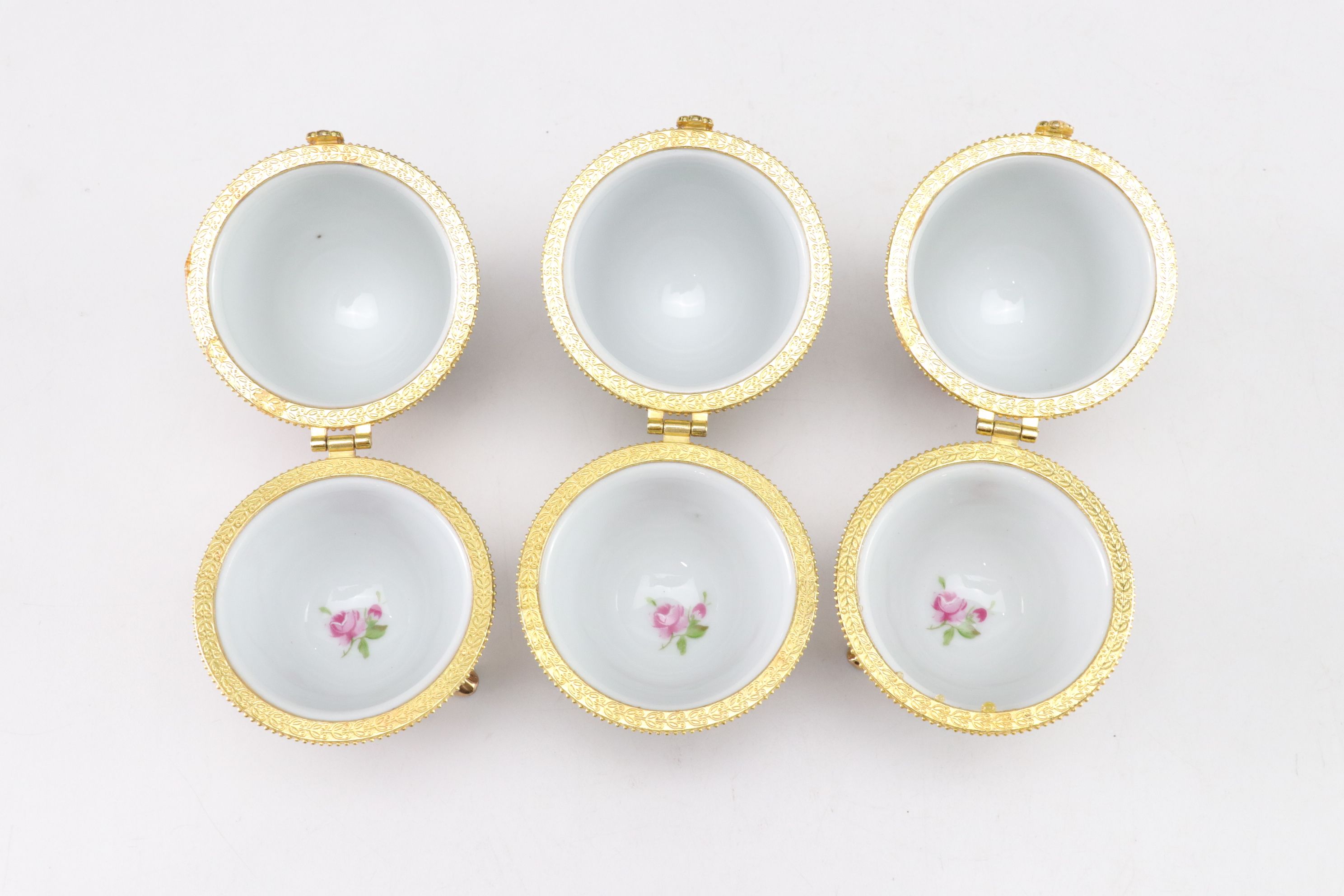 Limoges Style Porcelain Egg Hinged Box Collection