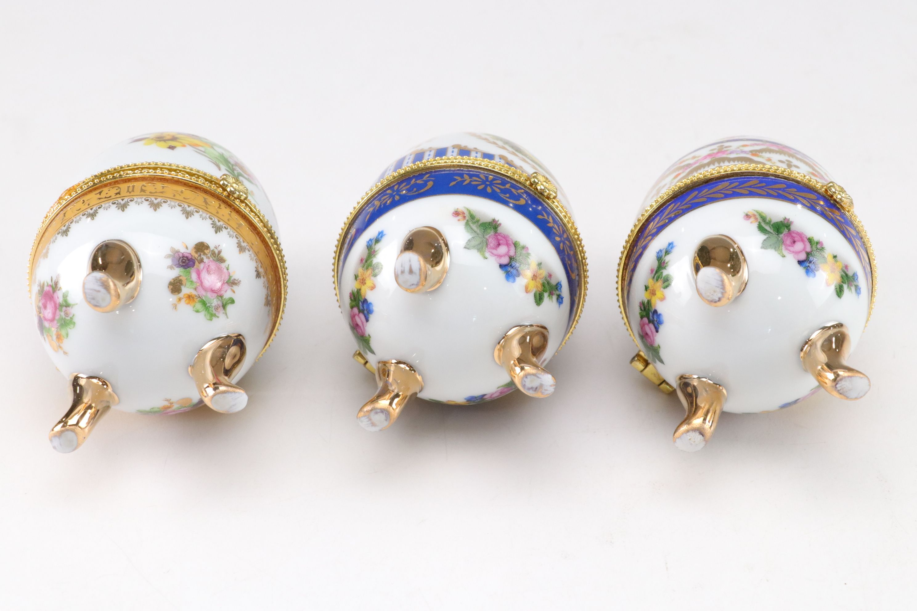 Limoges Style Porcelain Egg Hinged Box Collection
