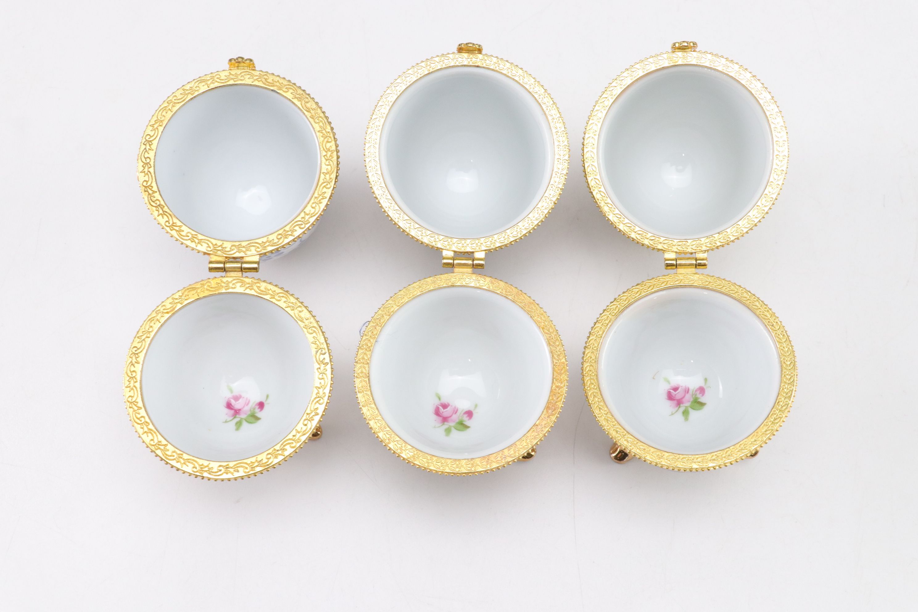 Limoges Style Porcelain Egg Hinged Box Collection