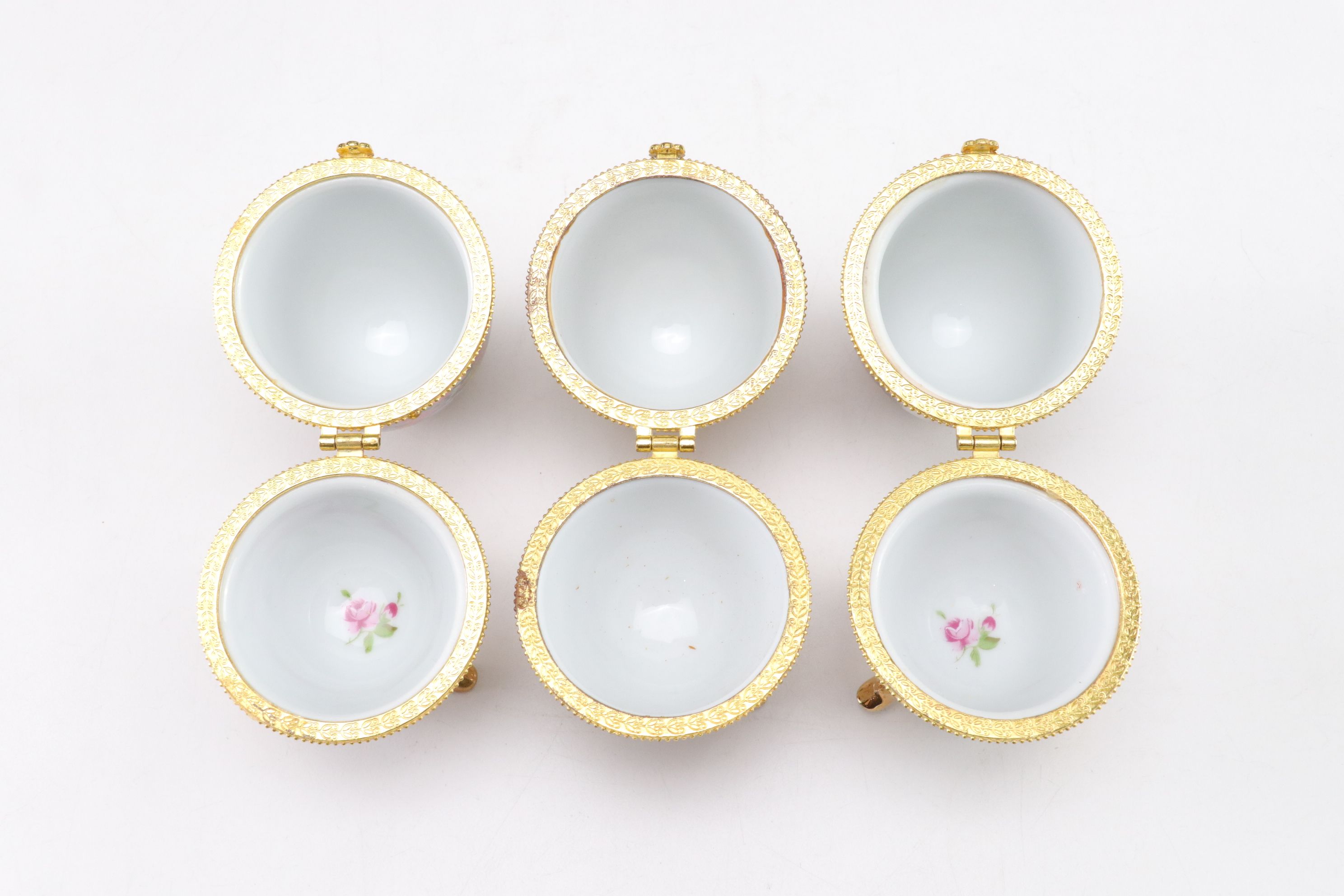 Limoges Style Porcelain Egg Hinged Box Collection