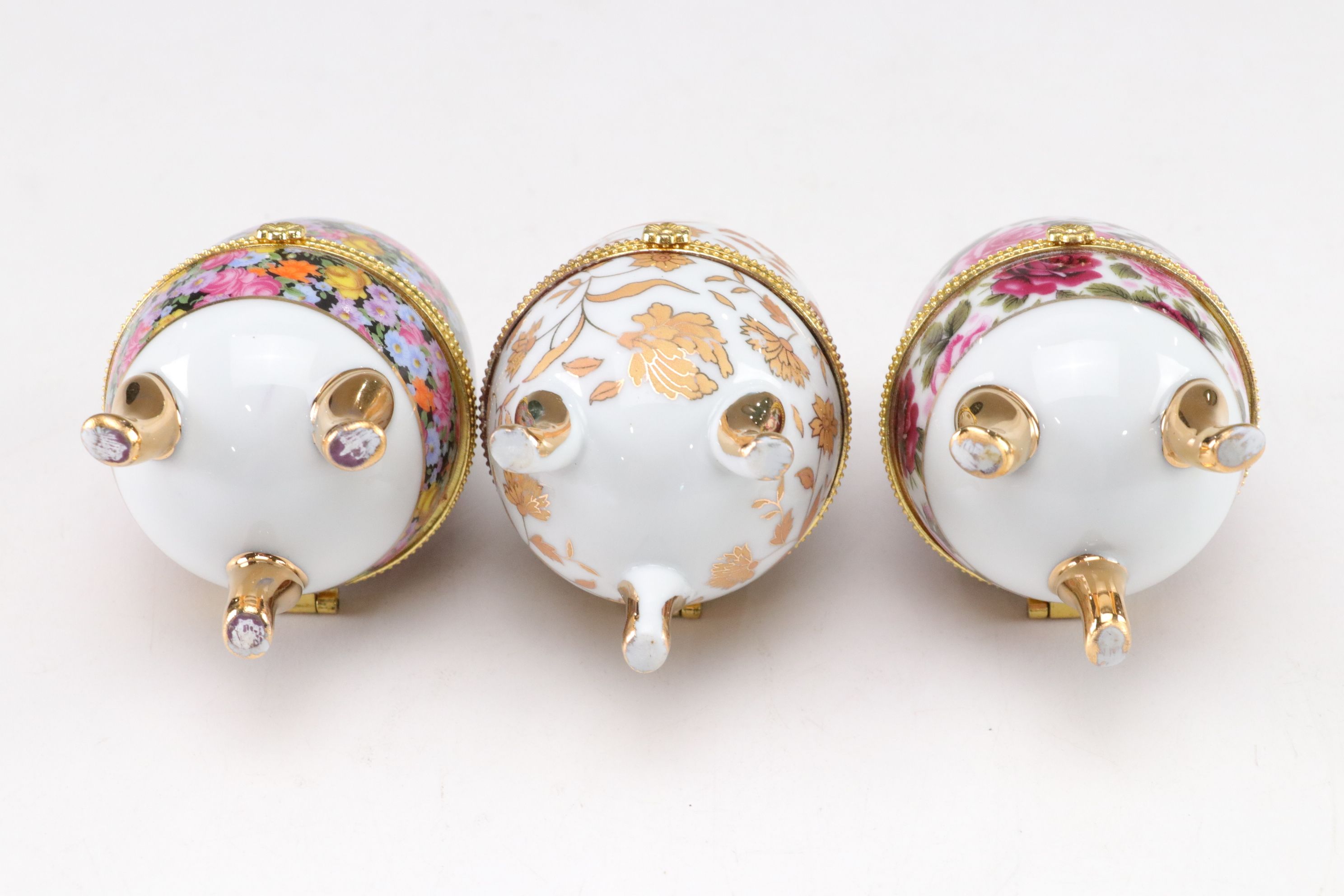 Limoges Style Porcelain Egg Hinged Box Collection