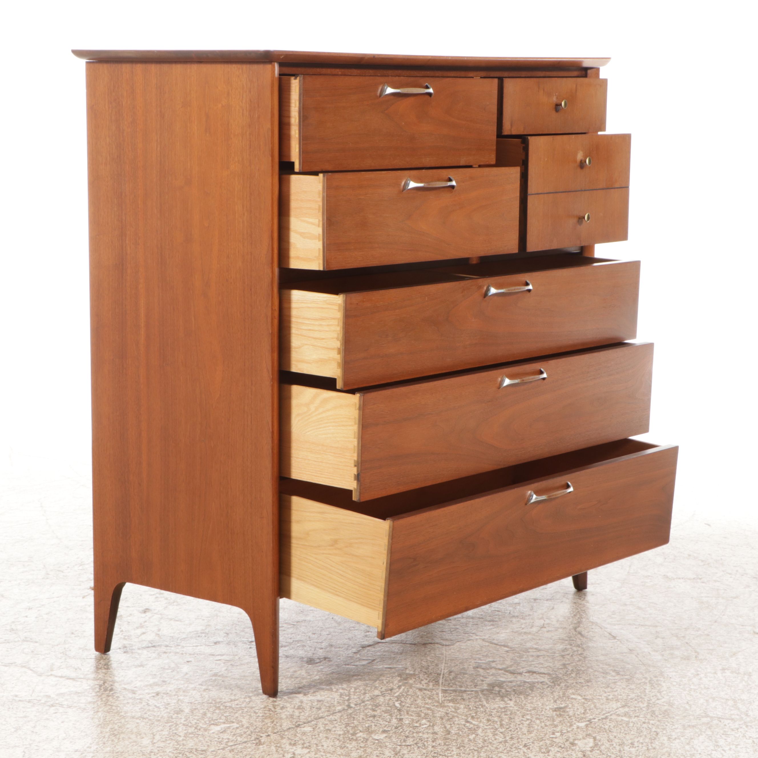 Drexel Mid Century Modern Style Walnut Chest of Drawers