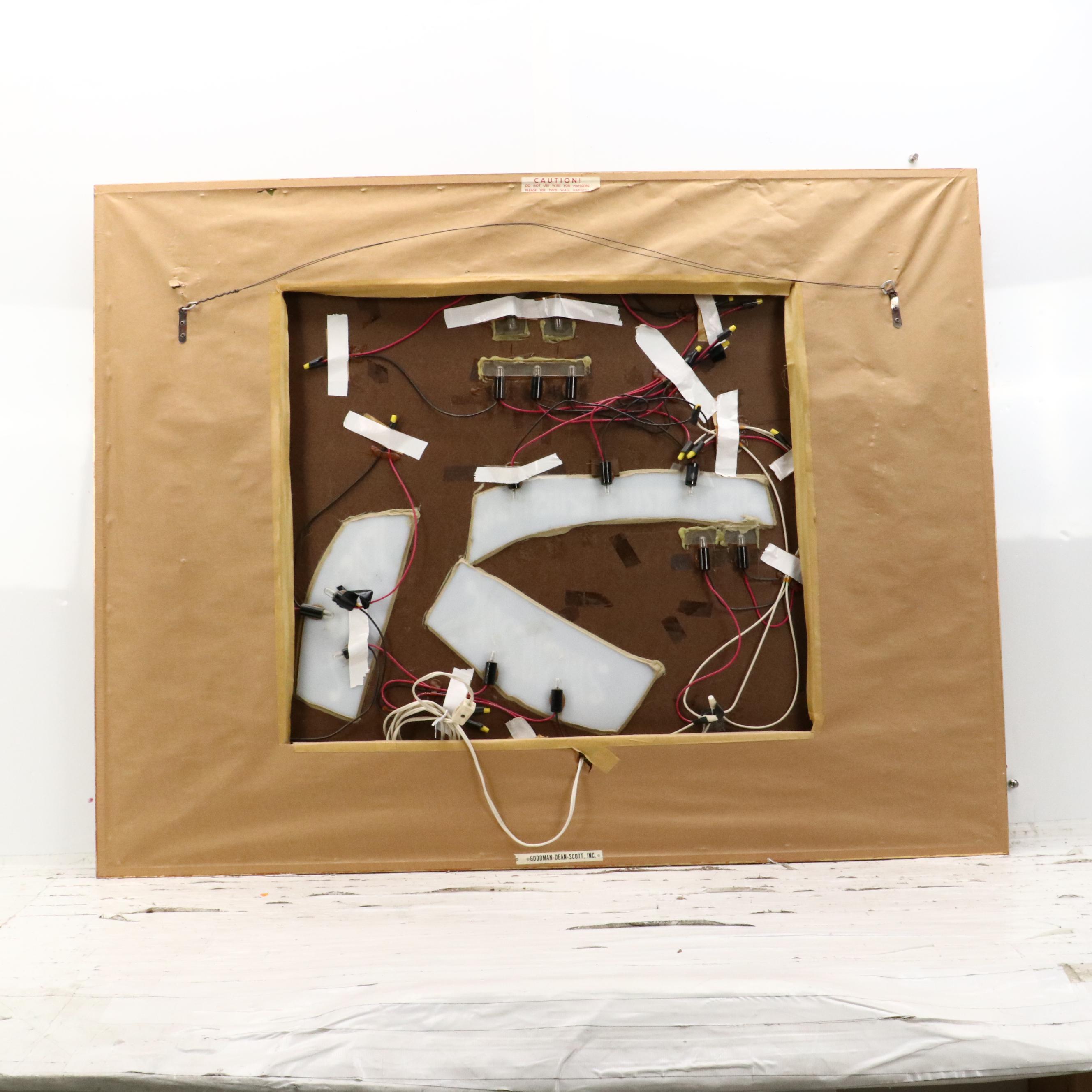 Goodman-Dean-Scott Inc. Light-Up Mixed Media Painting, Circa 1970