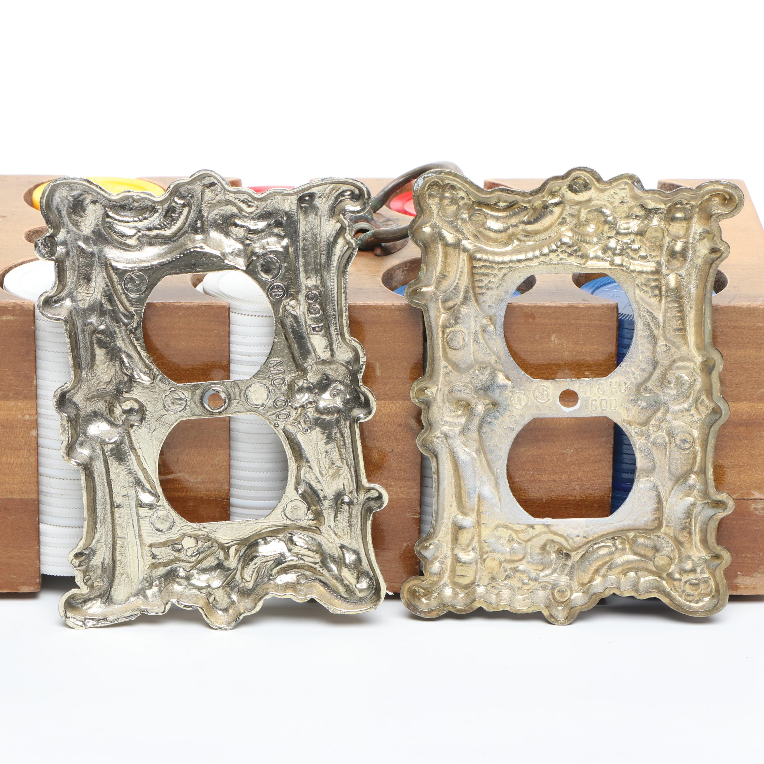 Acrylic Poker Chips with Walnut Caddy, Punched Caesar's Casino Cards, More