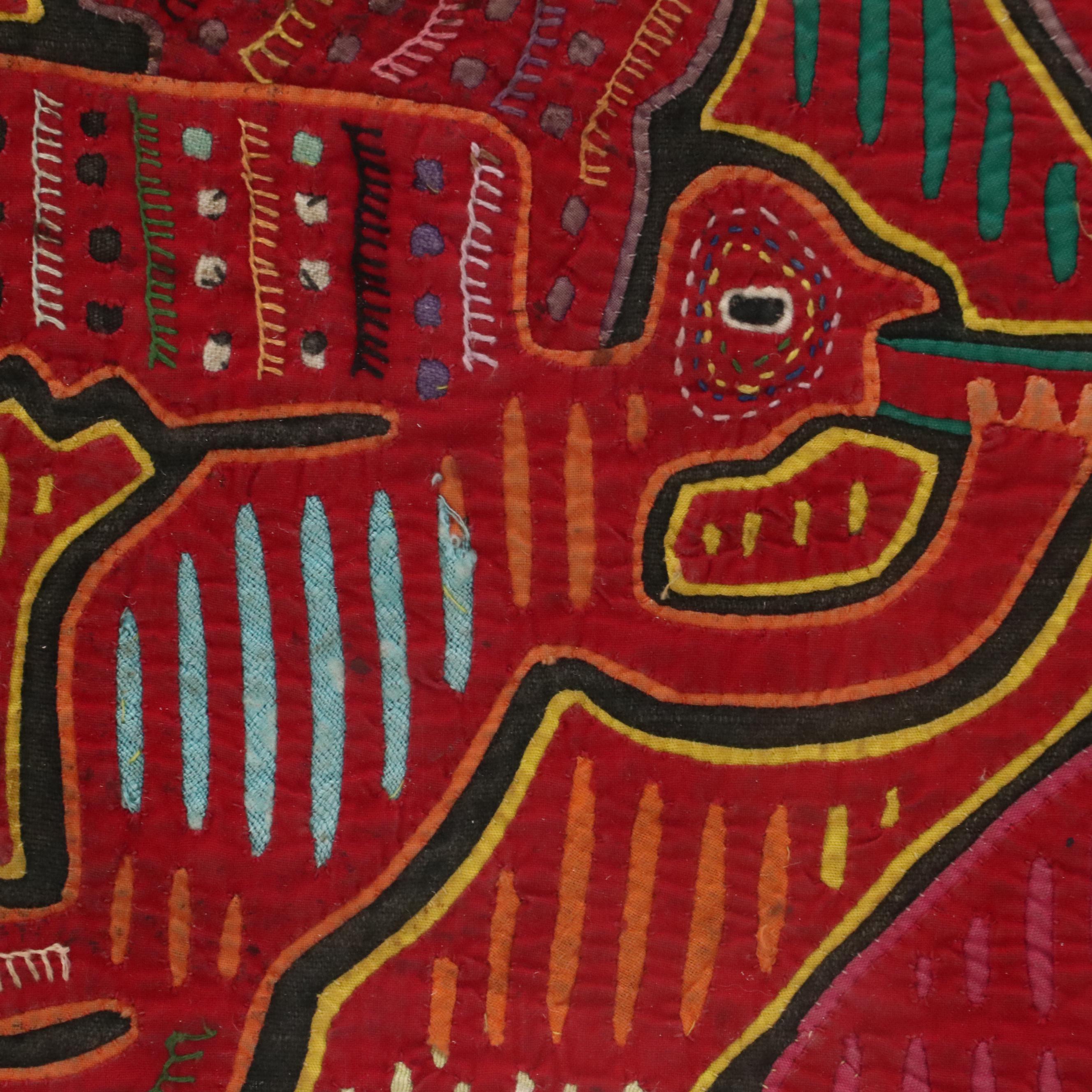 Kuna Mola Folk Art Textile of Angels, Late 20th or 21st Century