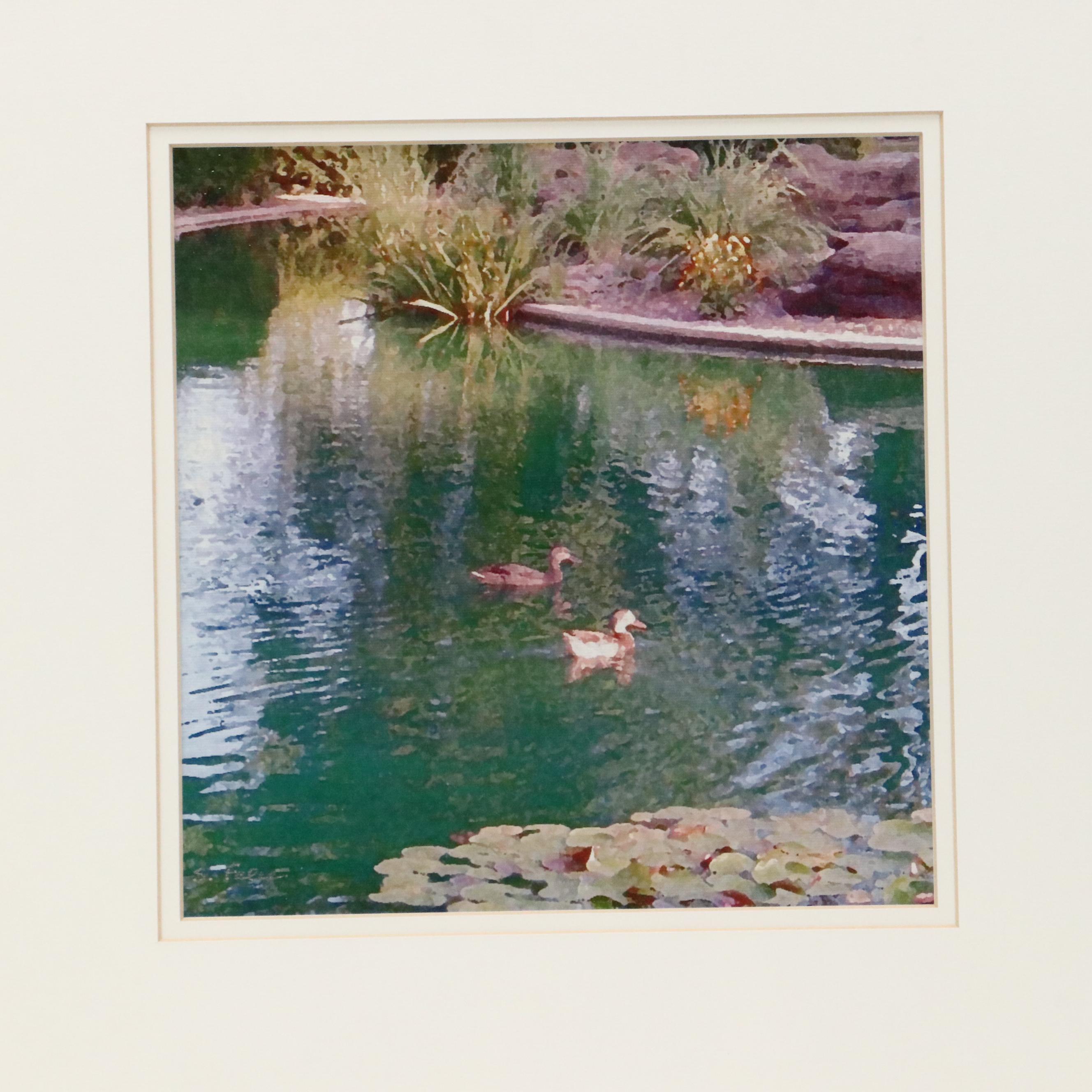 Impressionistic Pond Scene Giclée, Early 21st Century