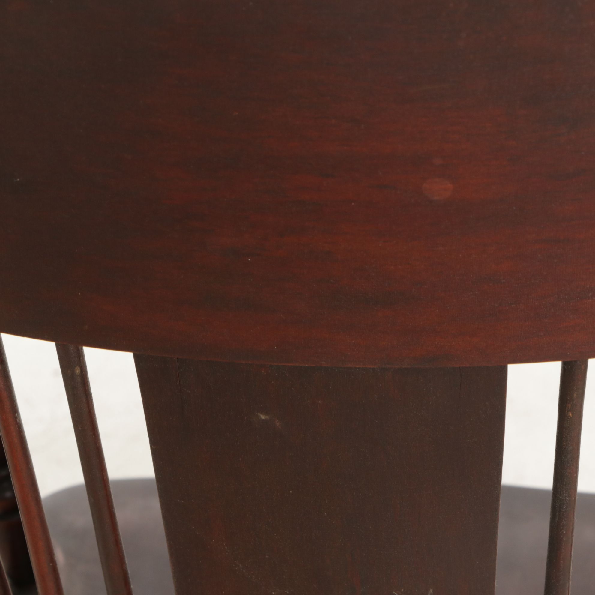 Rocking Chair with Carved Face and Mother-of-Pearl Inlay, Early 20th Century