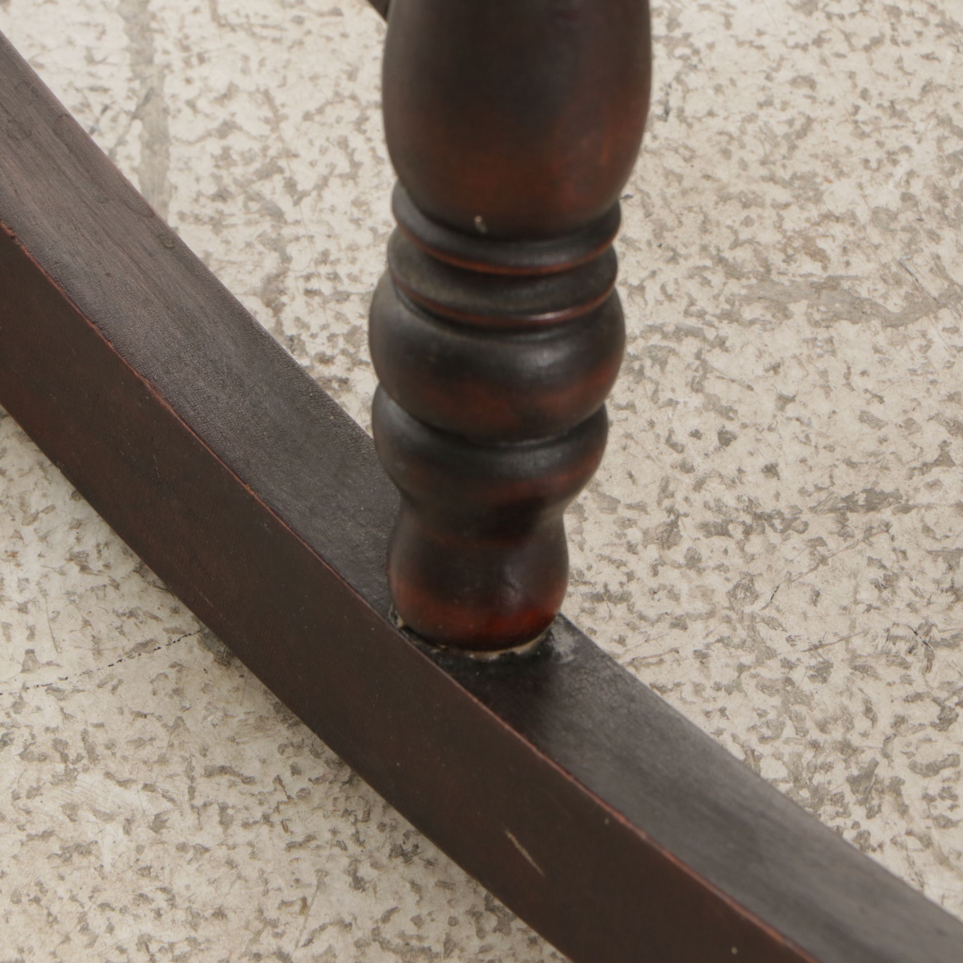 Rocking Chair with Carved Face and Mother-of-Pearl Inlay, Early 20th Century