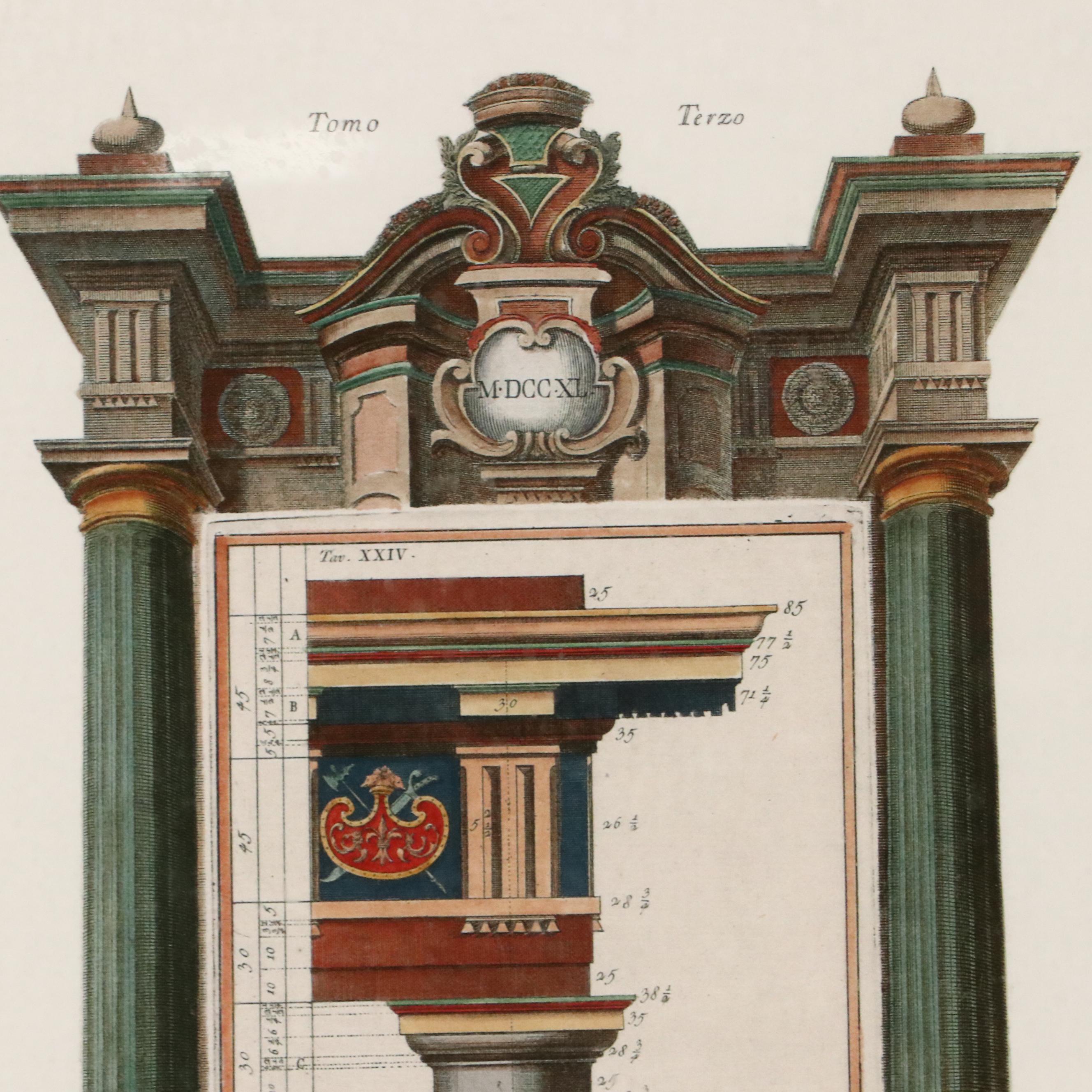 Architectural Lithographs After Giorgio Fossati, Late 20th Century