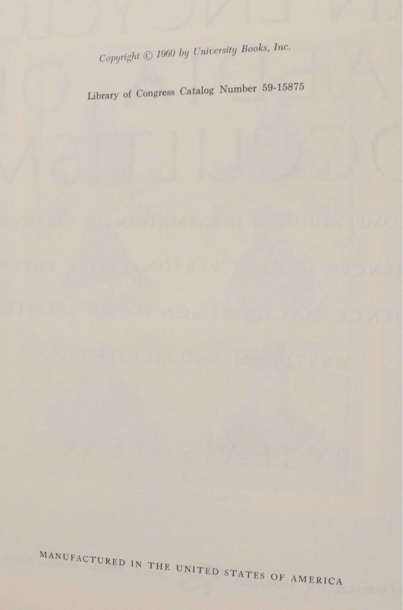 Illustrated "An Encyclopaedia of Occultism" by Lewis Spence, 1960