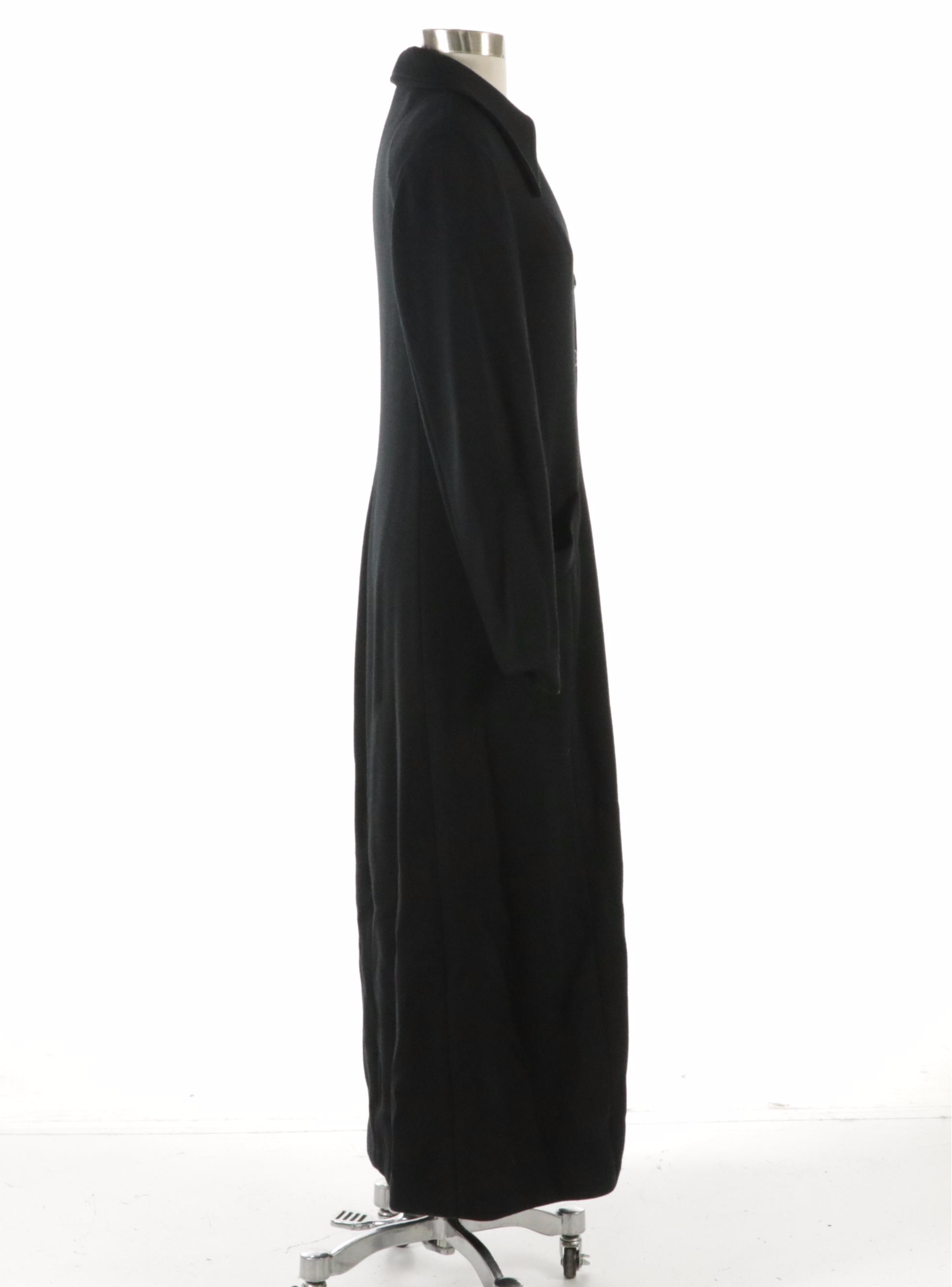 Dale Dressin for Harlan Vintage Black Knit Button-Front Long Coat