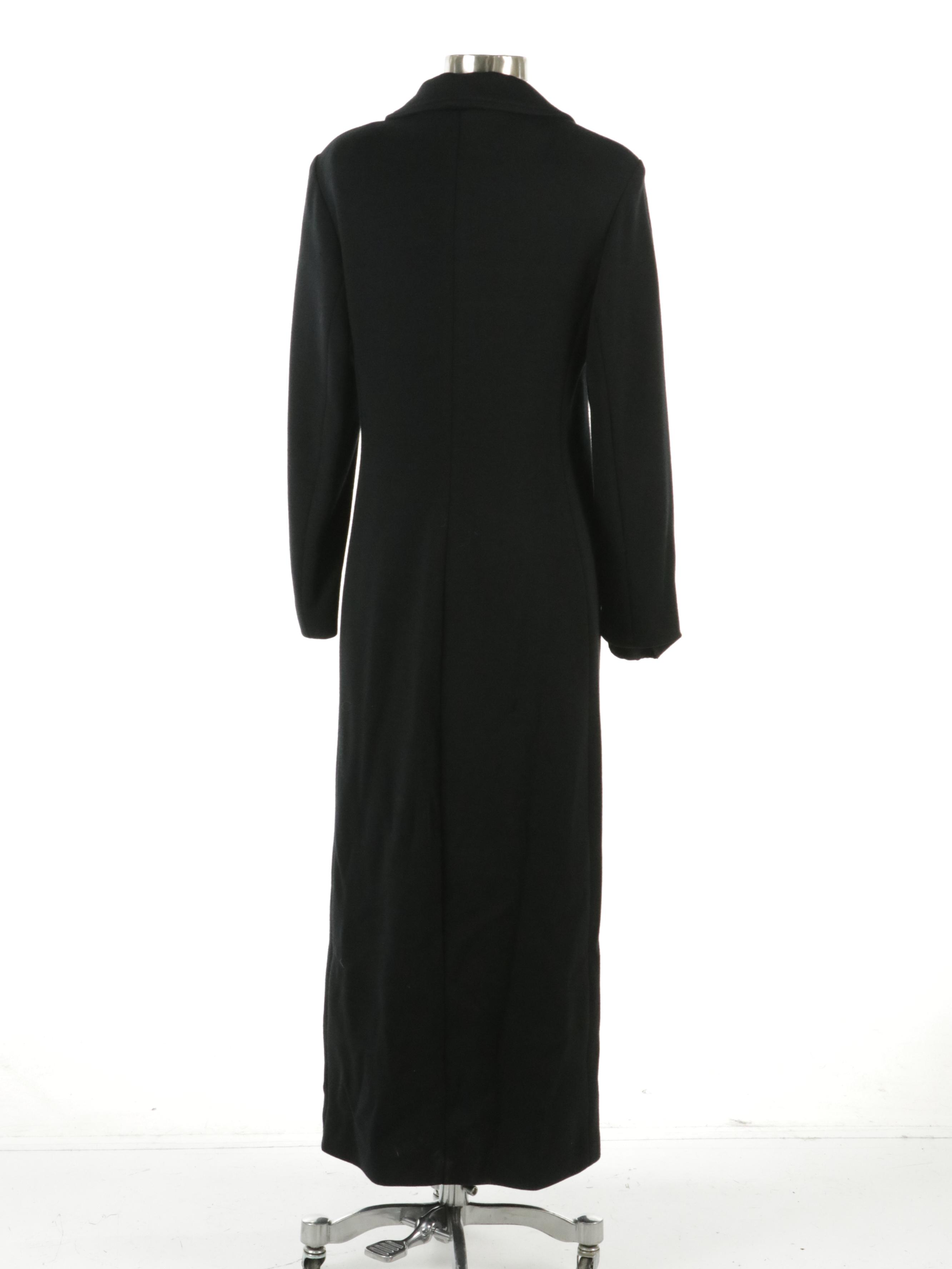 Dale Dressin for Harlan Vintage Black Knit Button-Front Long Coat