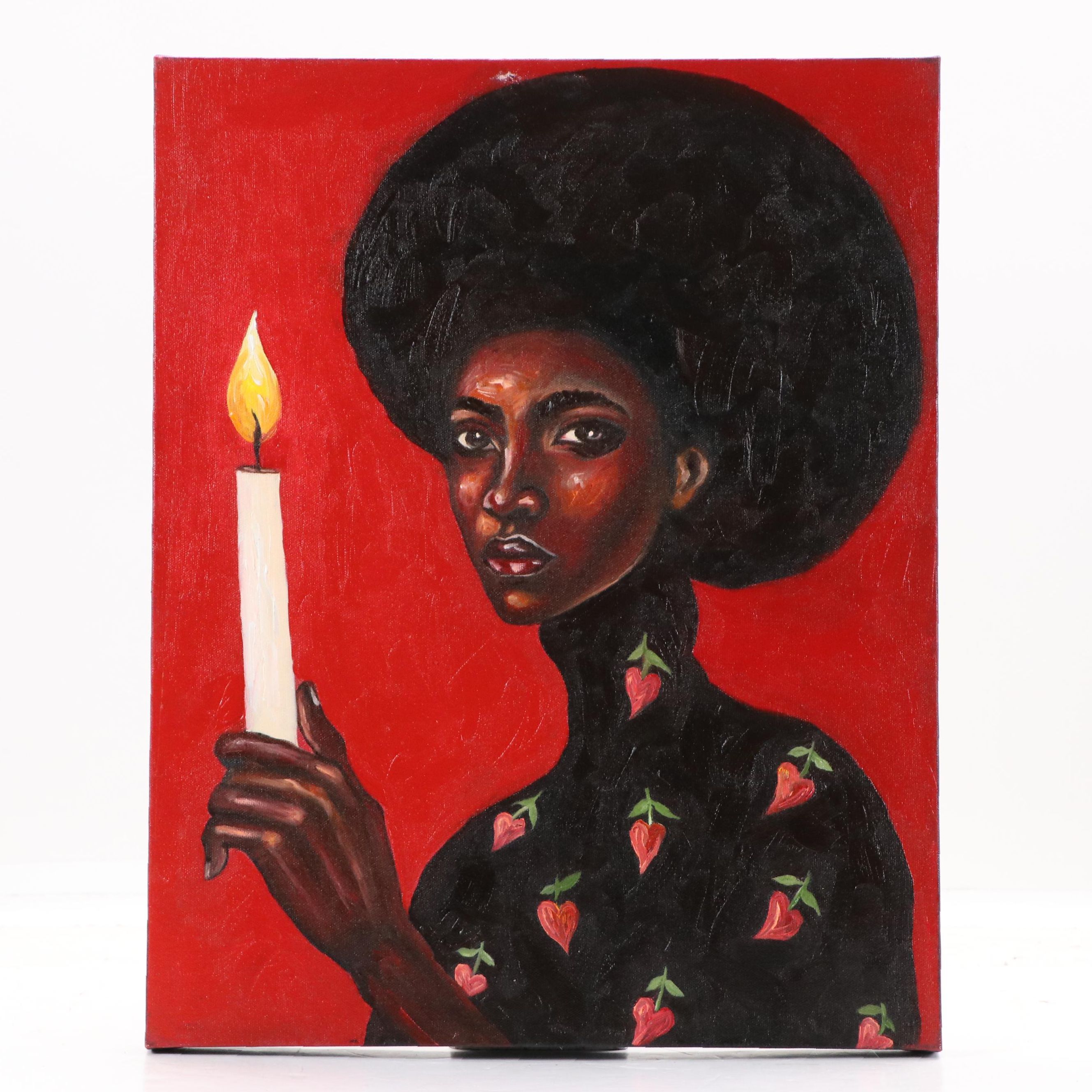 Oluwakemi Omowaire Oil Portrait "May Hope Never fade, Never Die.", 21st Century