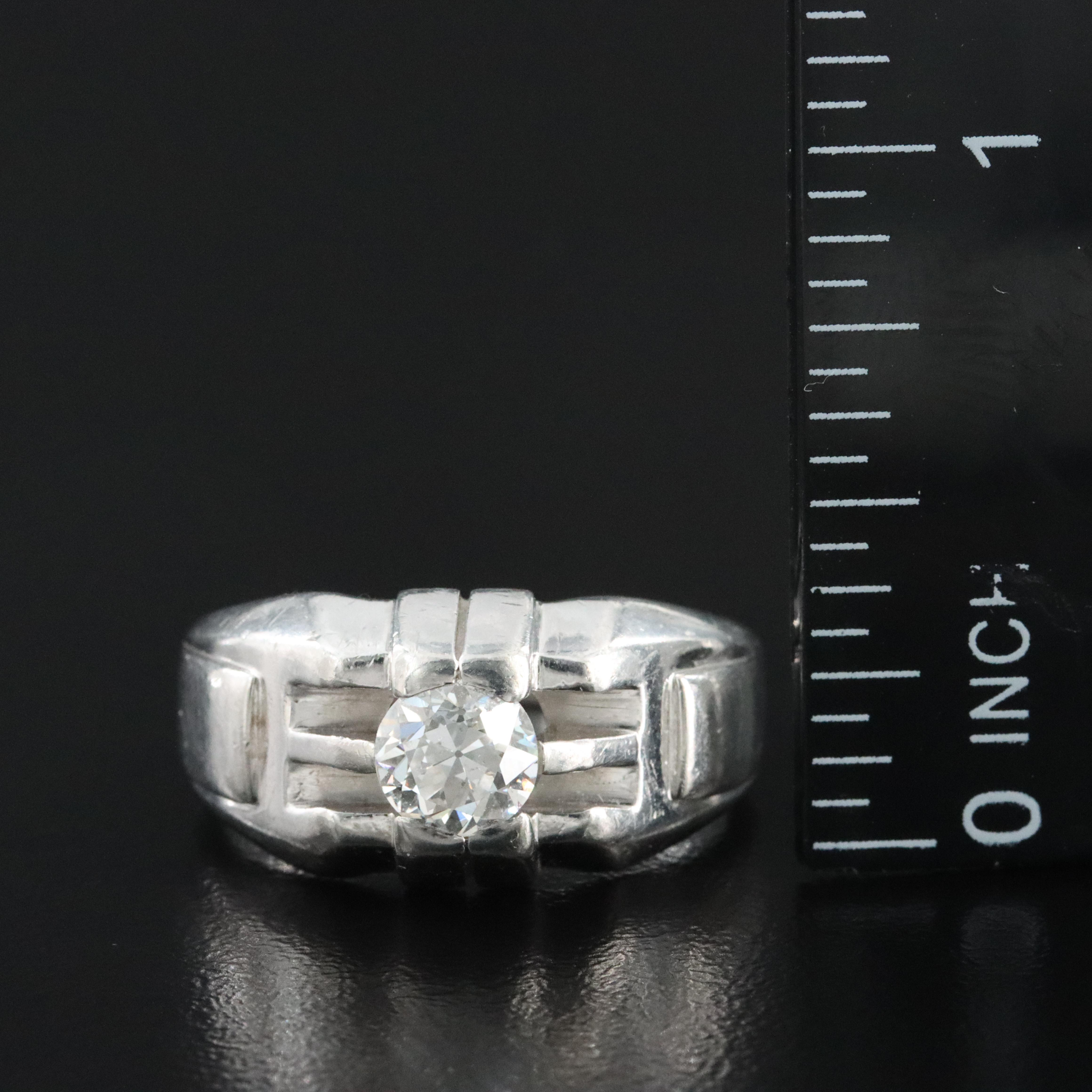 Vintage Cartier Platinum 0.88 CT Solitaire Diamond Ring