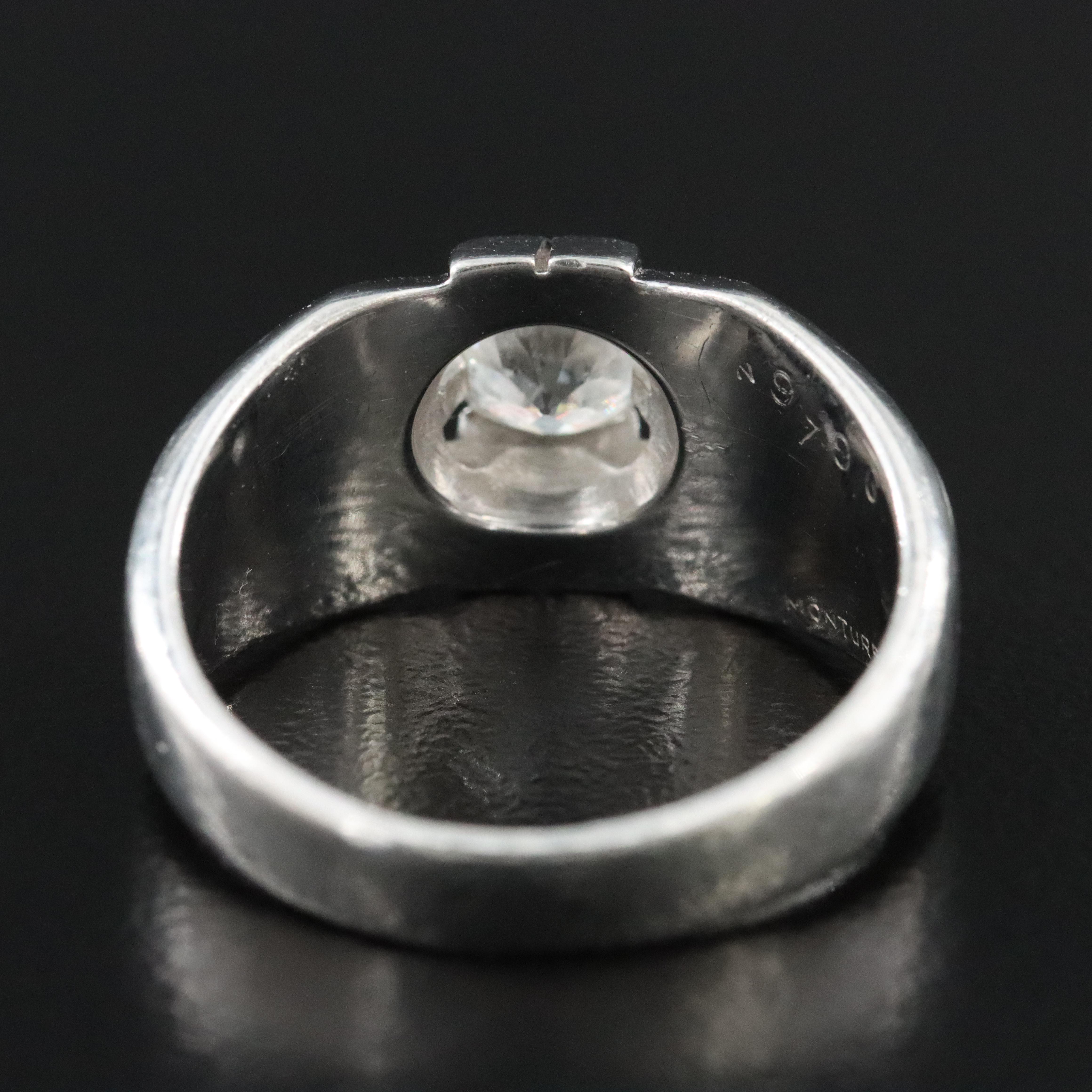 Vintage Cartier Platinum 0.88 CT Solitaire Diamond Ring