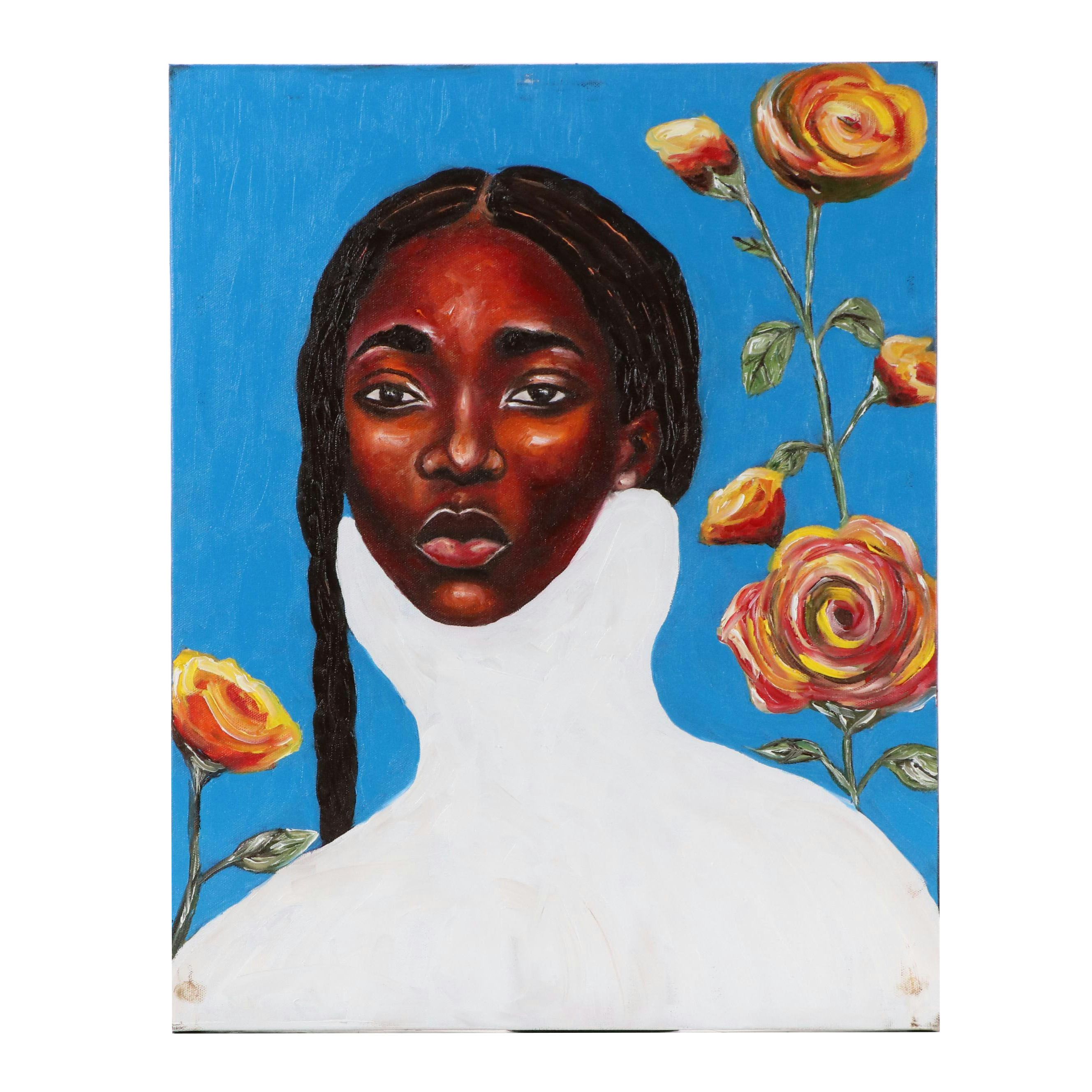 Oluwakemi Omowaire Oil Portrait "Something True.," 21st Century