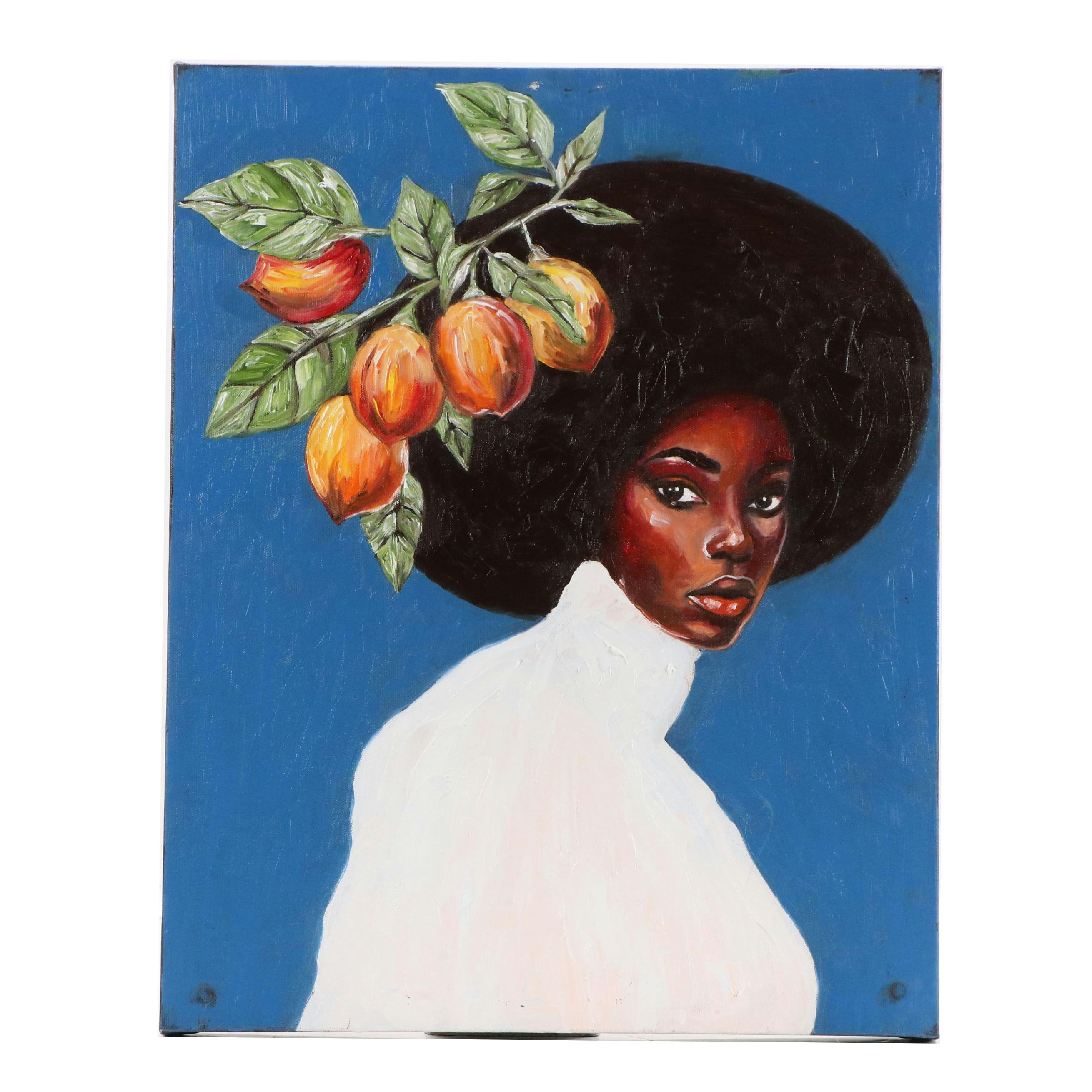 Oluwakemi Omowaire Oil Portrait "Ade Sewa II," 21st Century