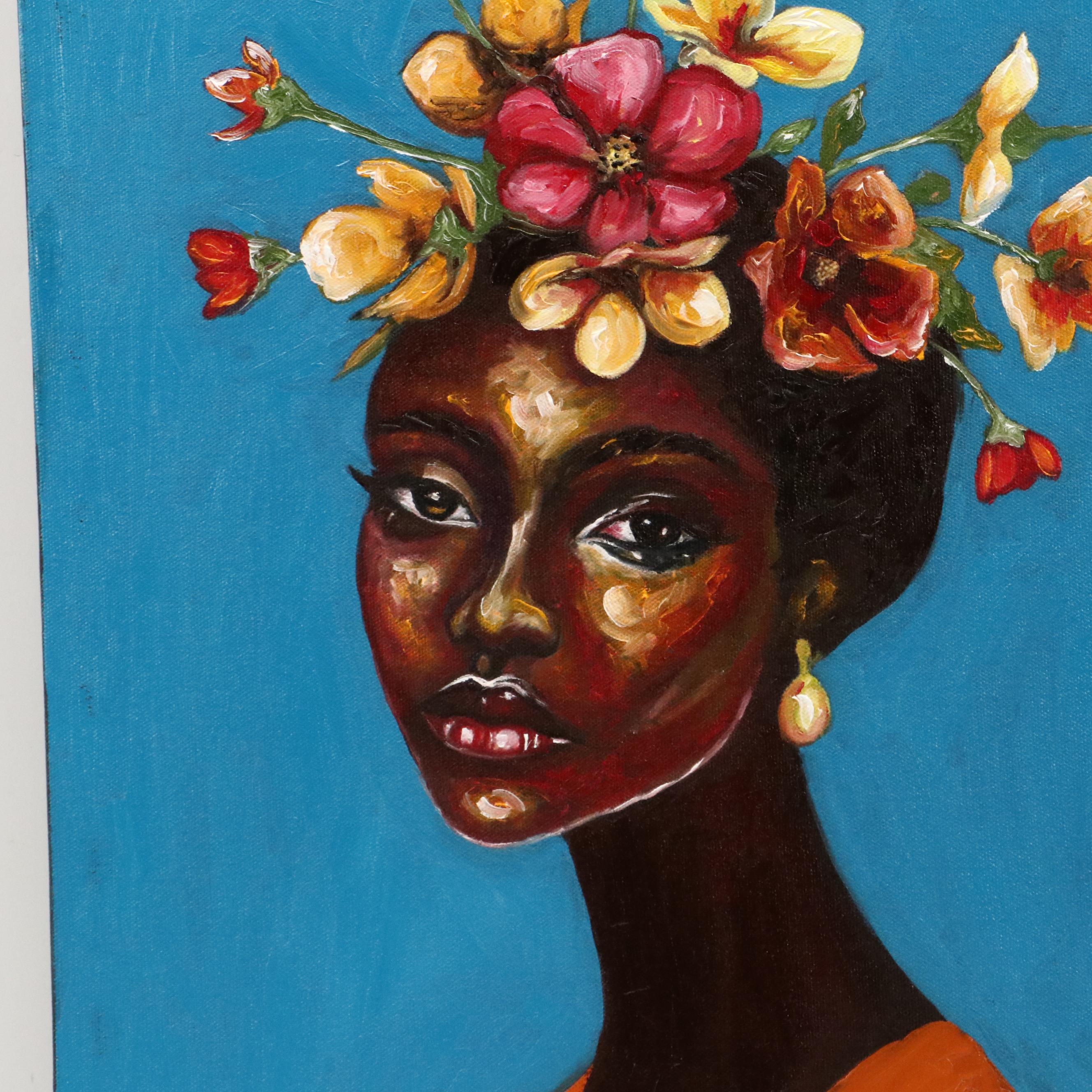 Oluwakemi Omowaire Oil Portrait "Untitled.," 21st Century