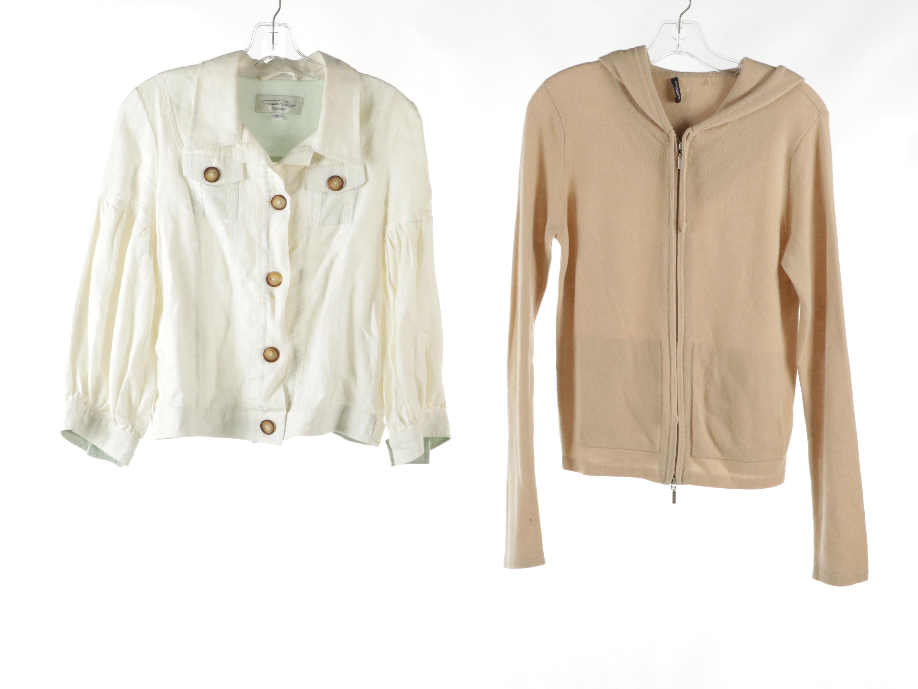 Mary Lucille Satin Pants, Magaschoni Cashmere Zip Sweater, Chico's Jackets, More