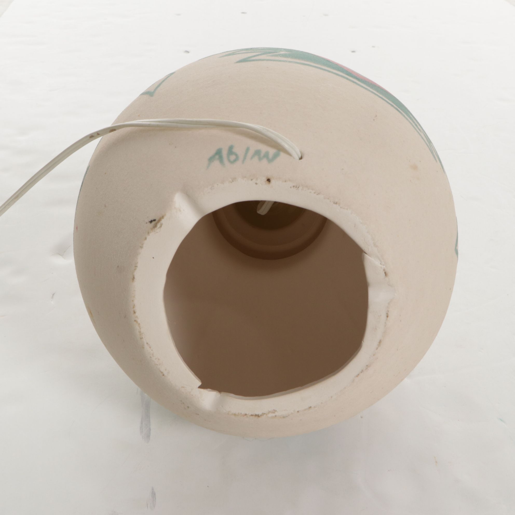 Southwestern Theme Hand-Painted Ceramic Table Lamp with Pleated Shade